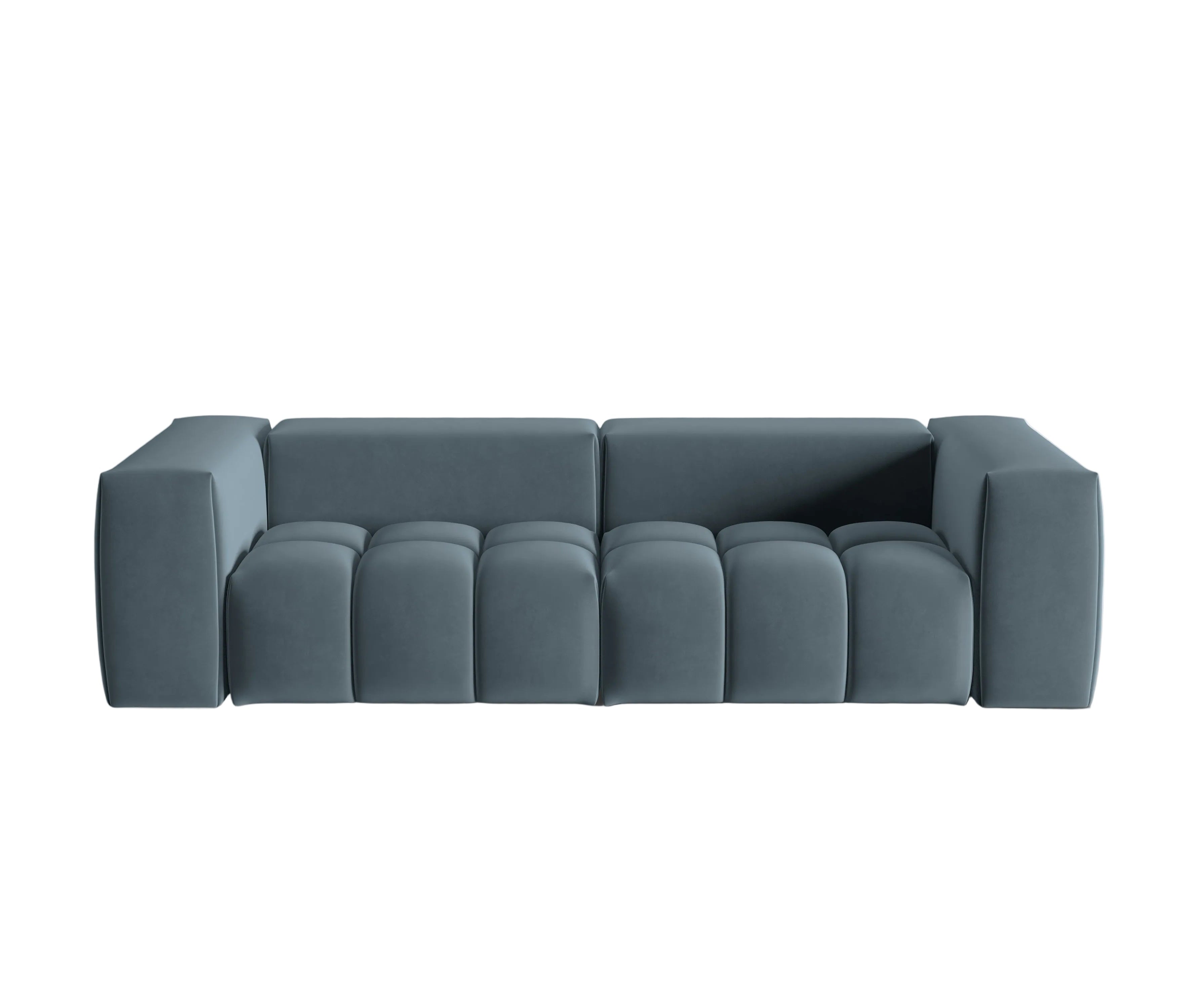 Sofa aksamitna 3-osobowa VERONA niebieski – Cosmopolitan Design