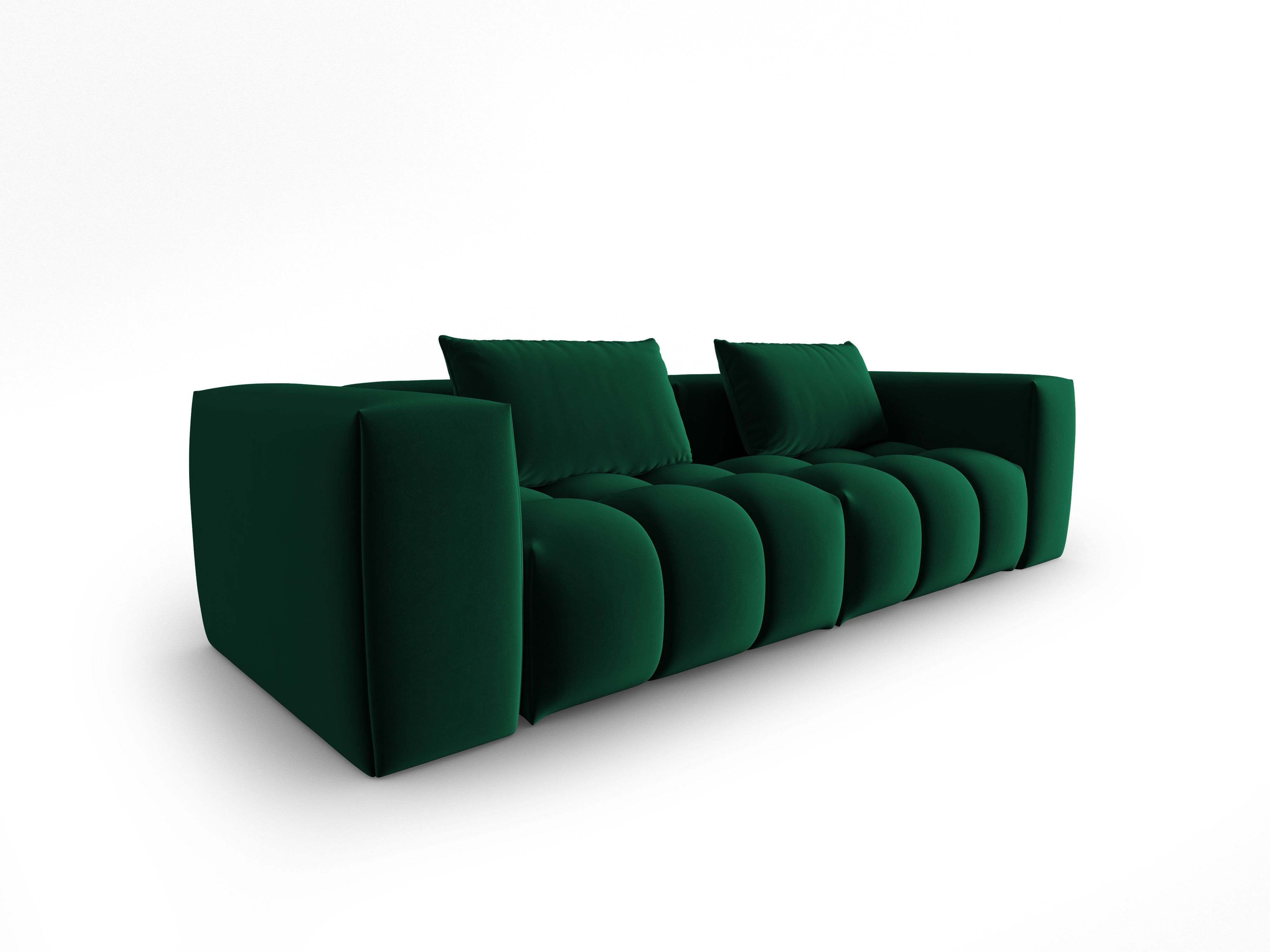 Sofa aksamitna 3-osobowa VERONA butelkowy zielony – Cosmopolitan Design