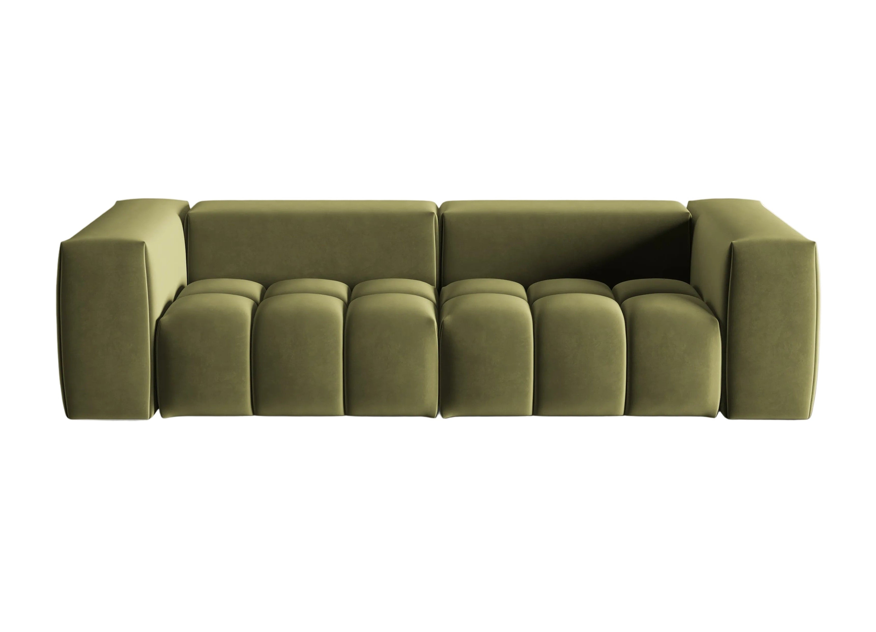 Sofa aksamitna 3-osobowa VERONA jasny zielony – Cosmopolitan Design