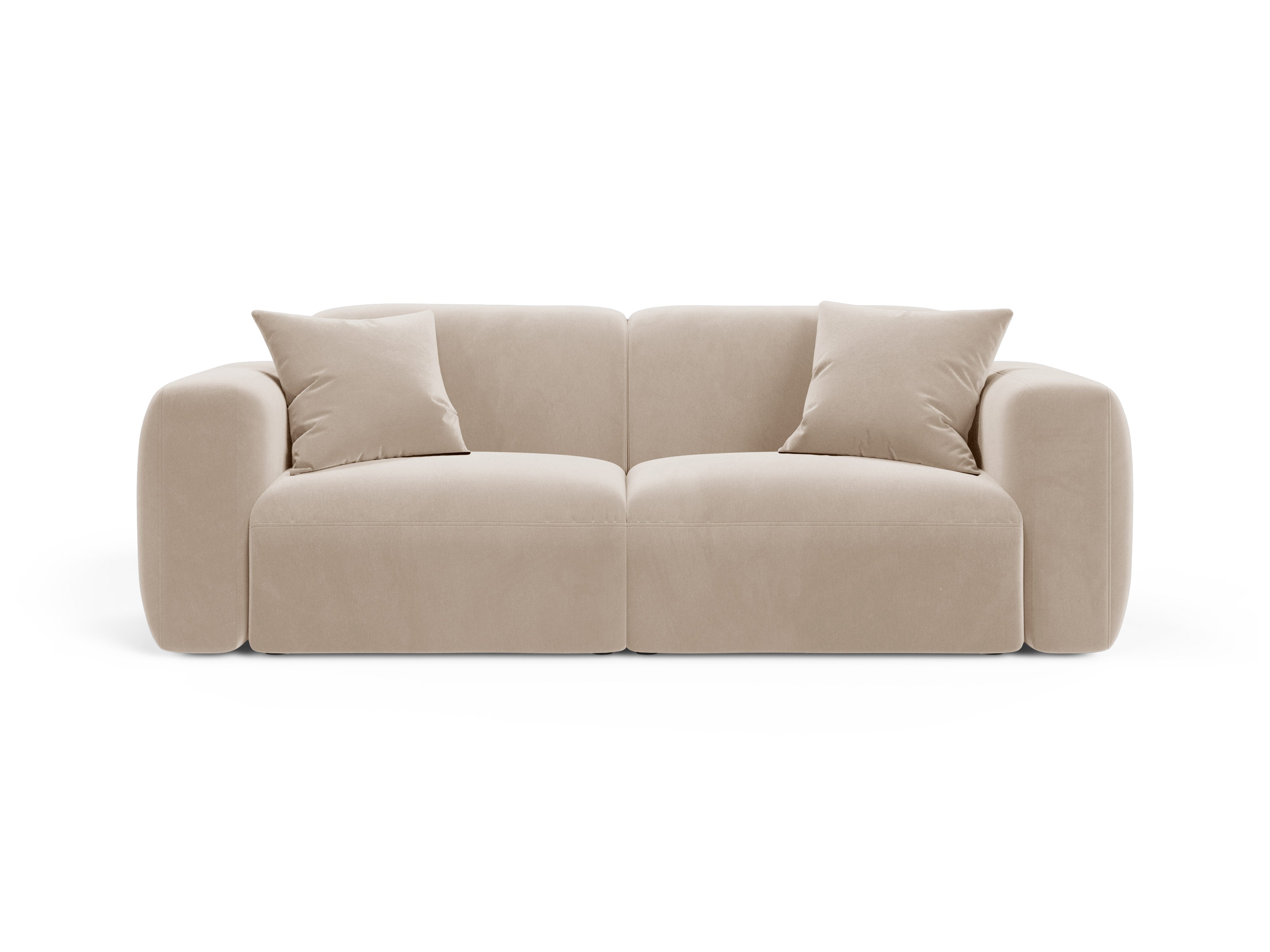 Sofa aksamitna 3-osobowa STRINO beżowy