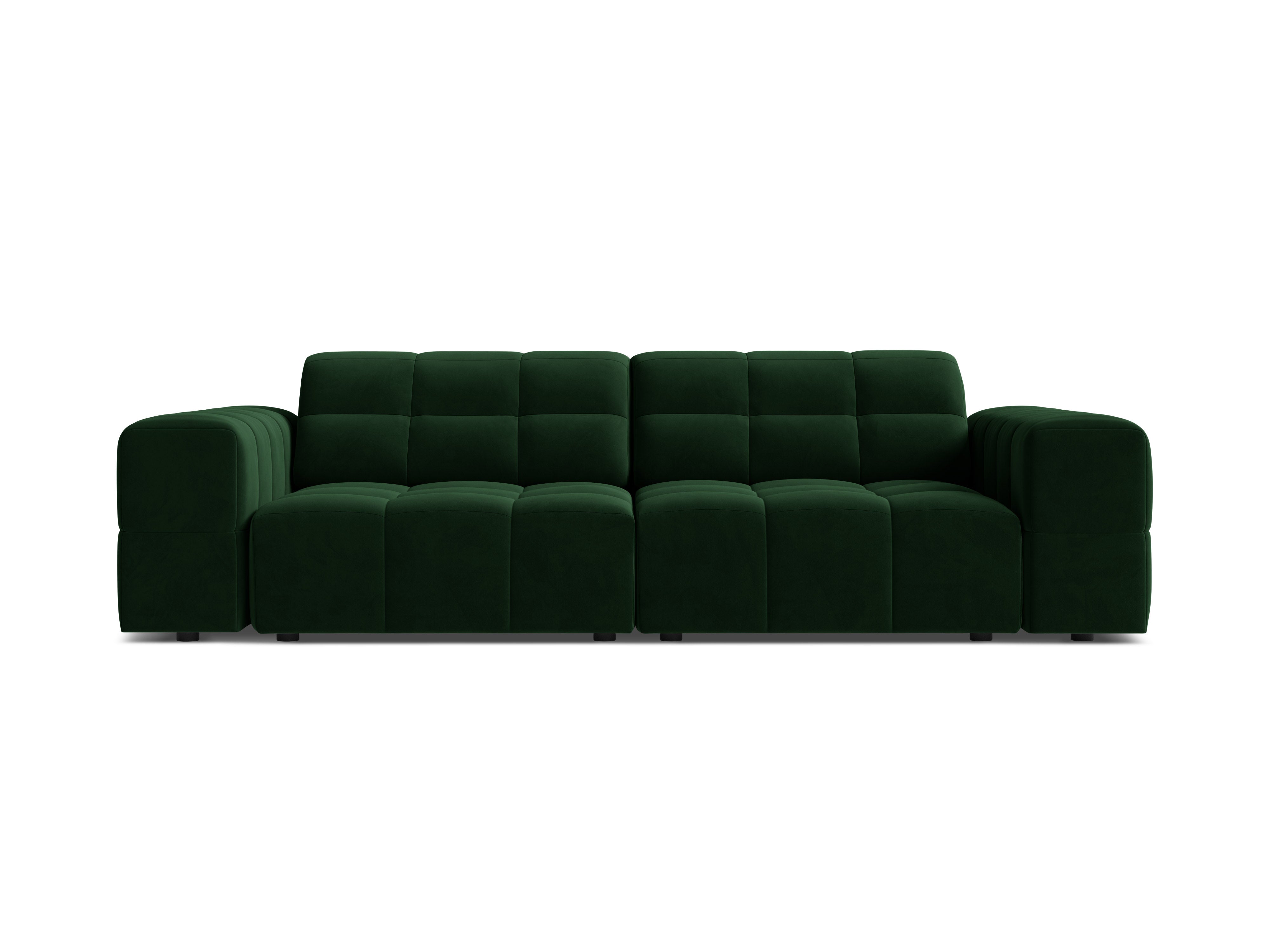 Sofa aksamitna 3-osobowa CHICAGO butelkowa zieleń