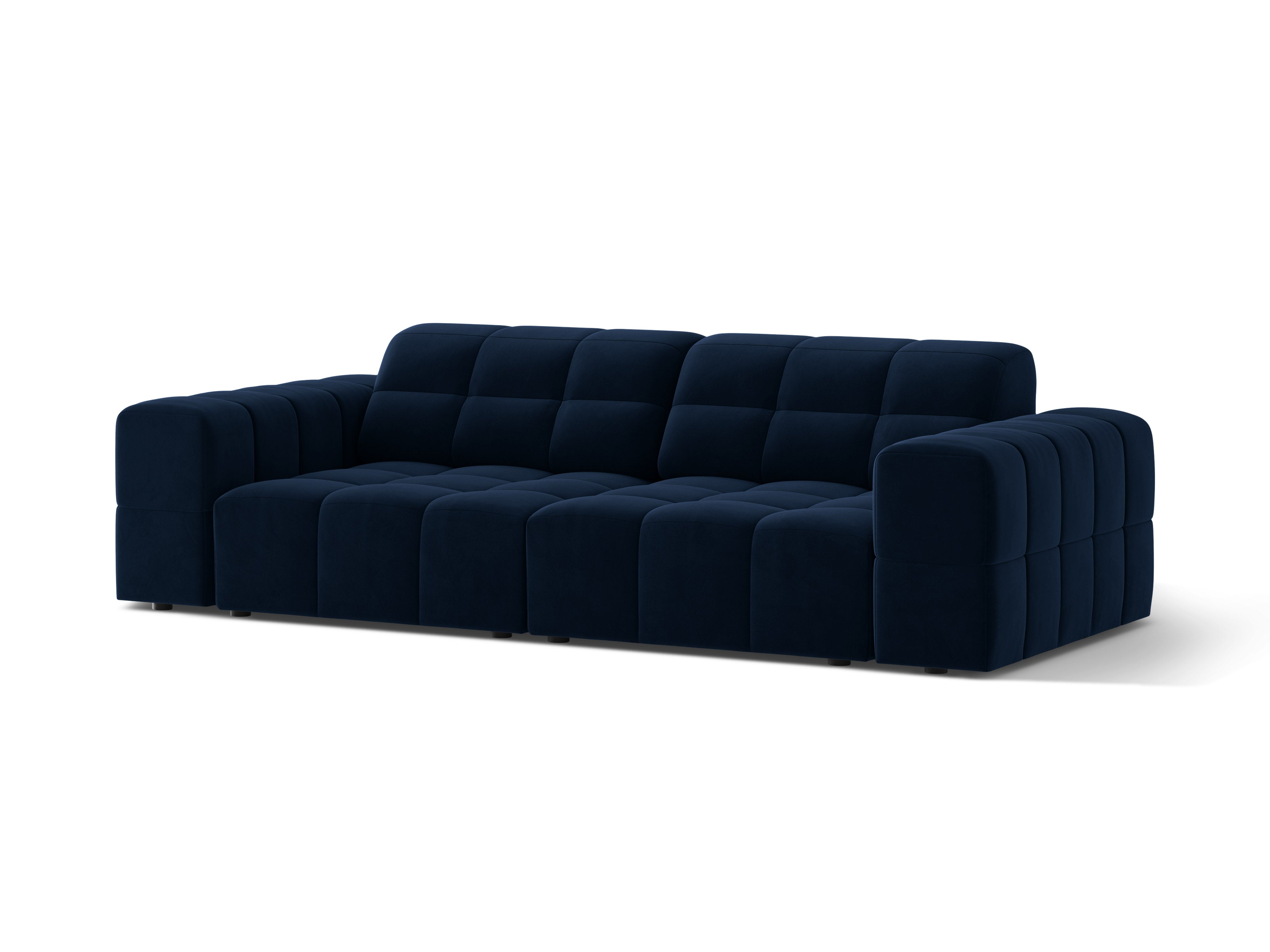 Sofa aksamitna 3-osobowa CHICAGO granat królewski do salonu