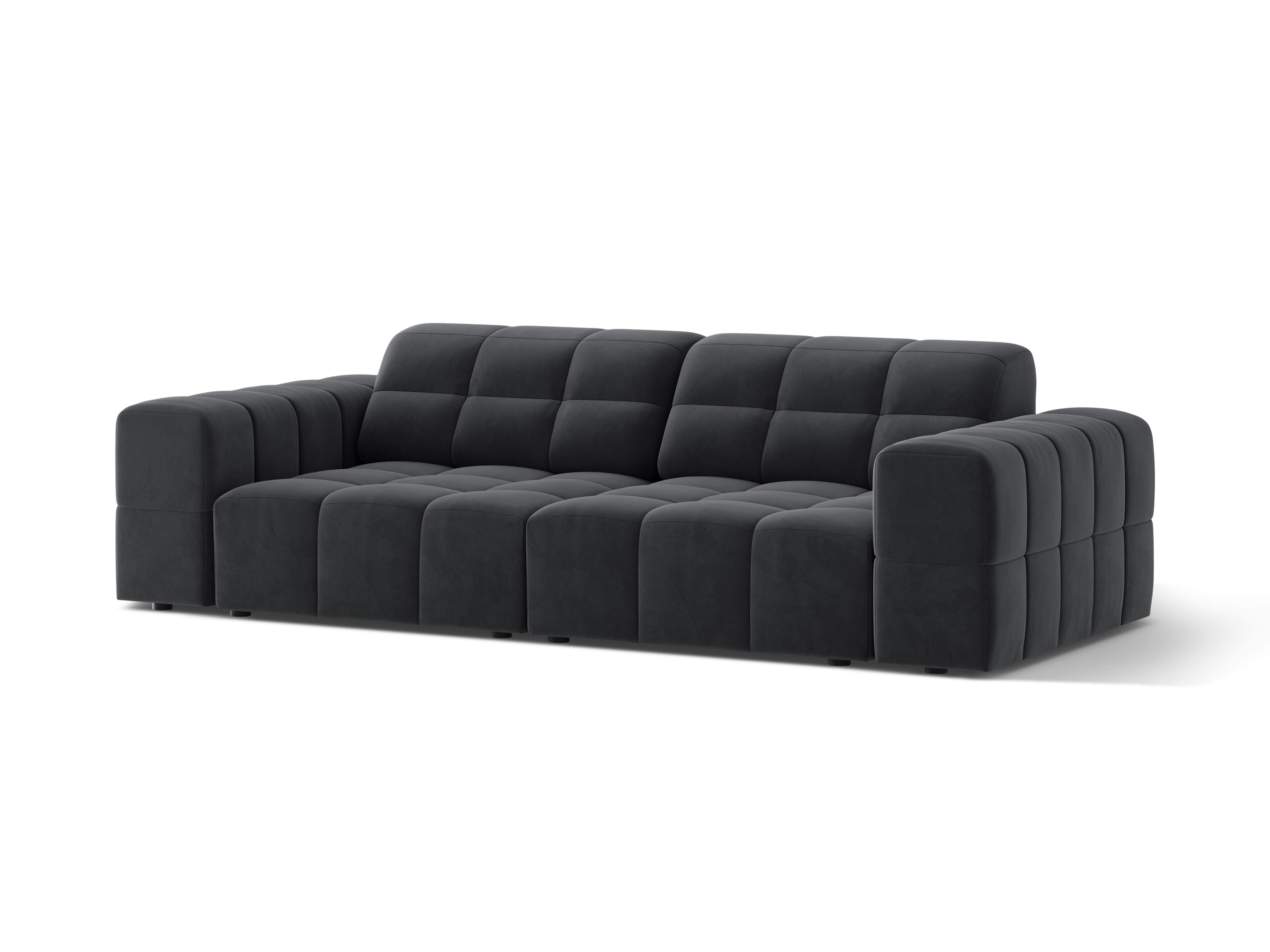 Sofa aksamitna 3-osobowa CHICAGO ciemnoszary