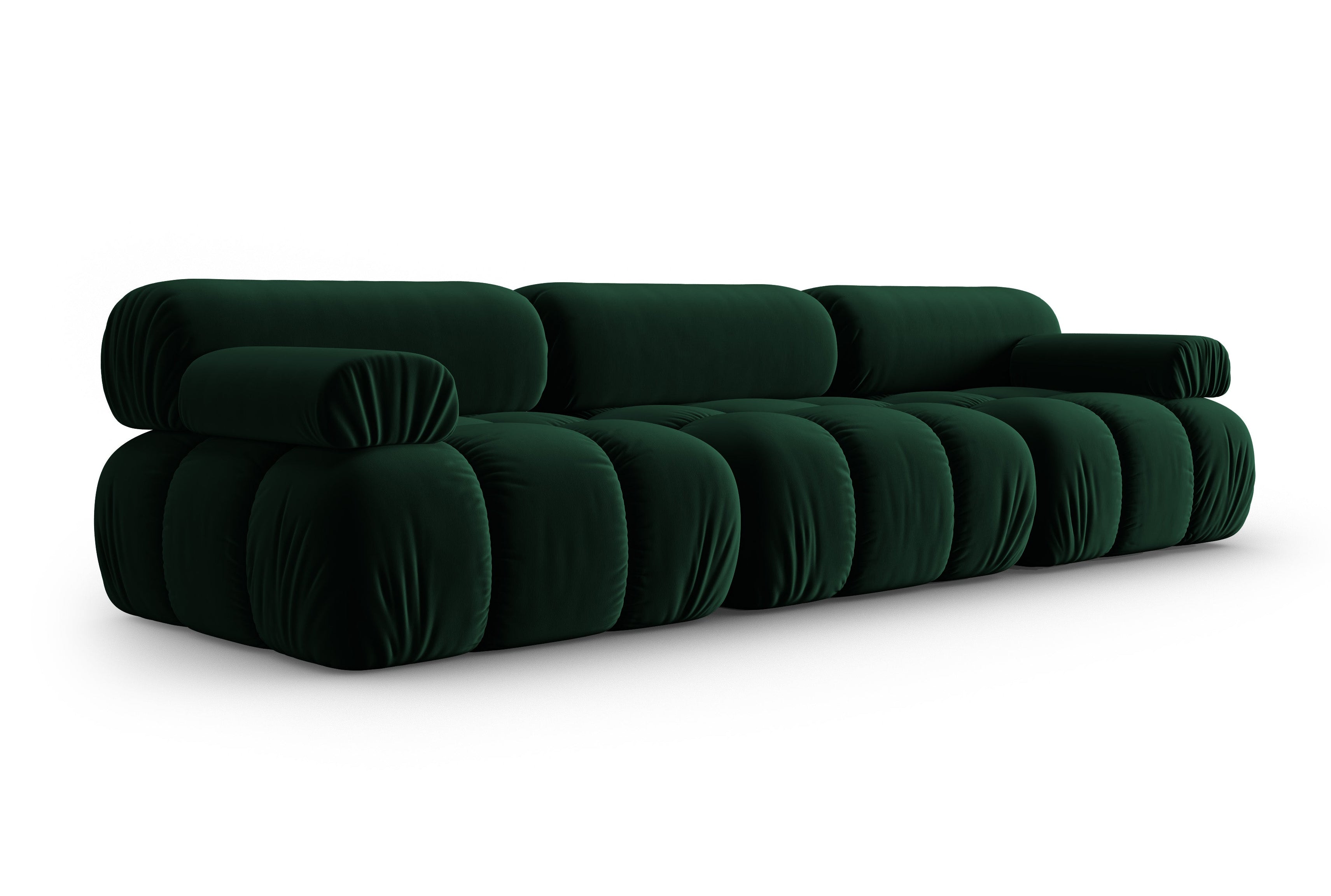CORTINA 3-Seater Velvet Sofa in Bottle Green
