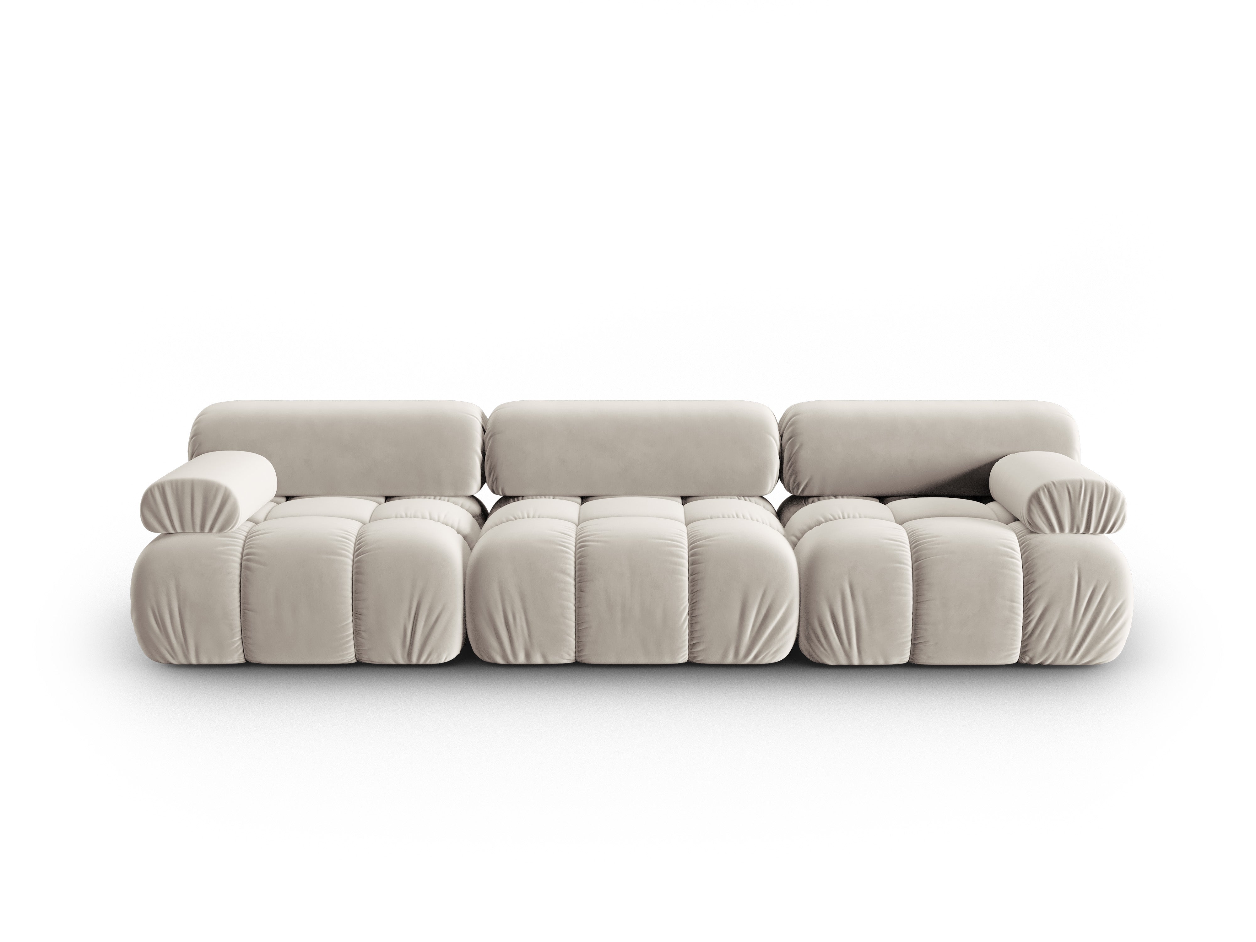 Sofa aus Samt 3-sitzig CORTINA beige