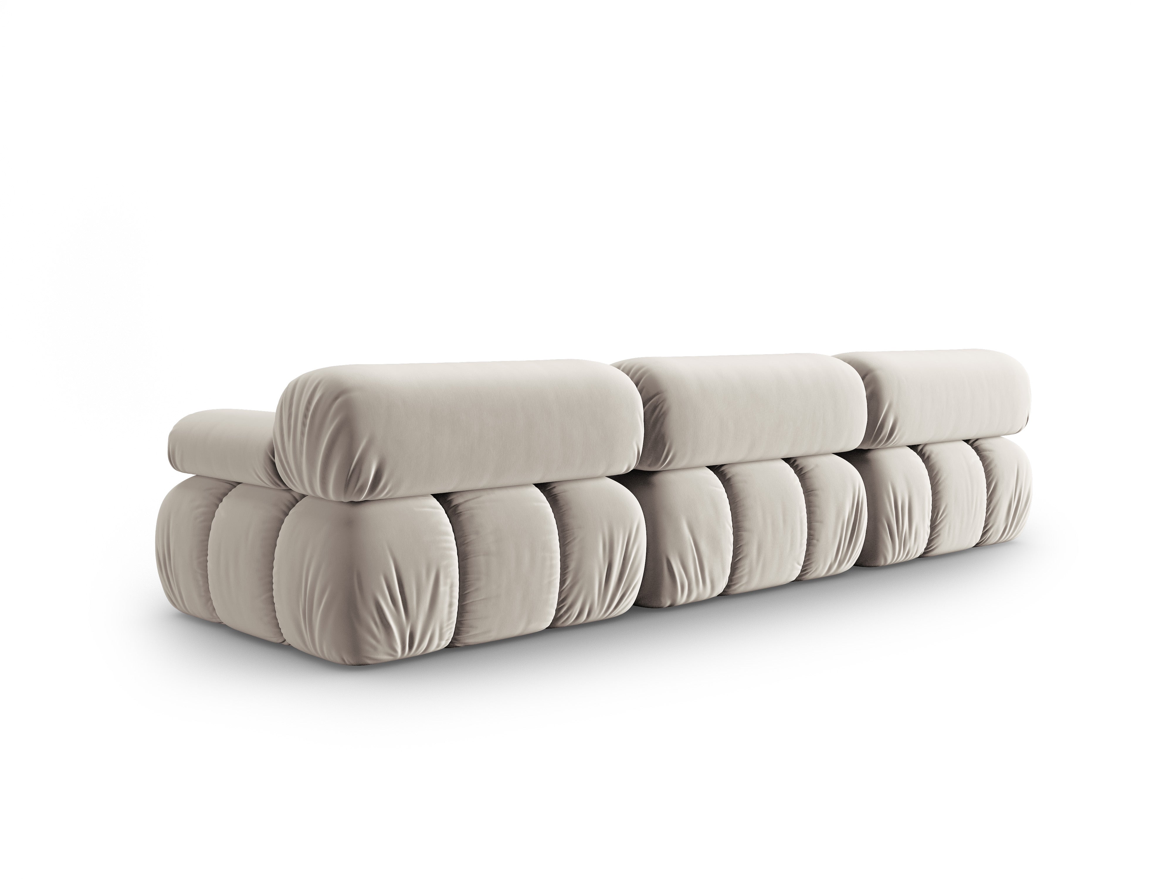 Sofa aus Samt 3-sitzig CORTINA beige