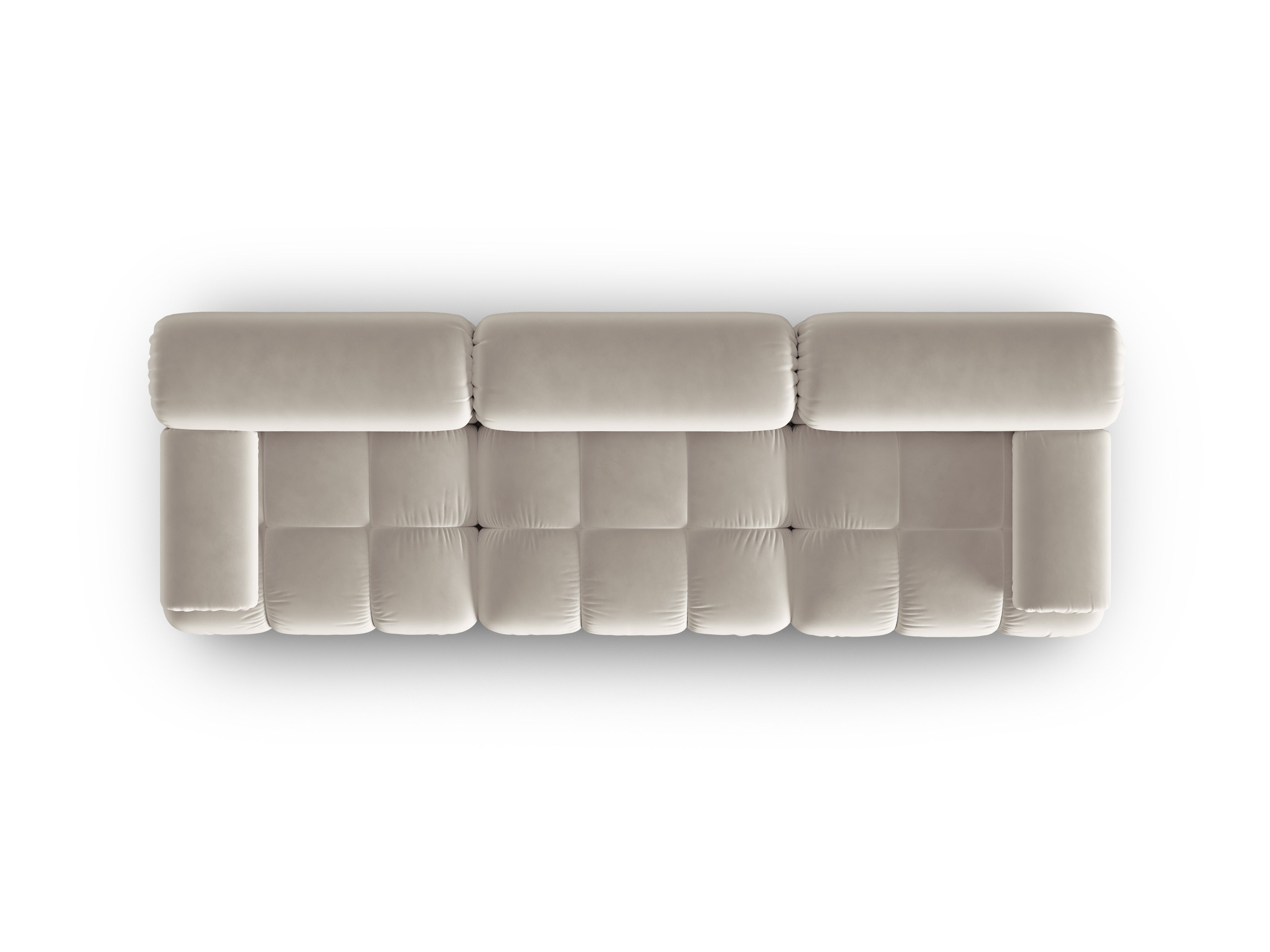 Sofa aus Samt 3-sitzig CORTINA beige
