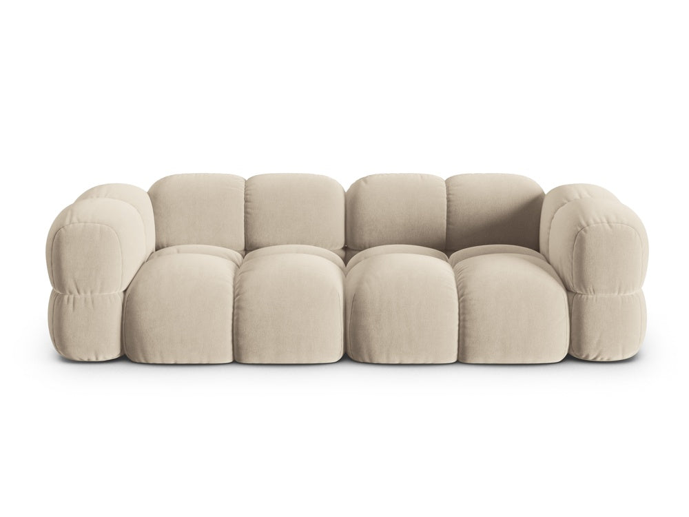 Sofa 4-osobowa aksamitna LORETTO beżowy