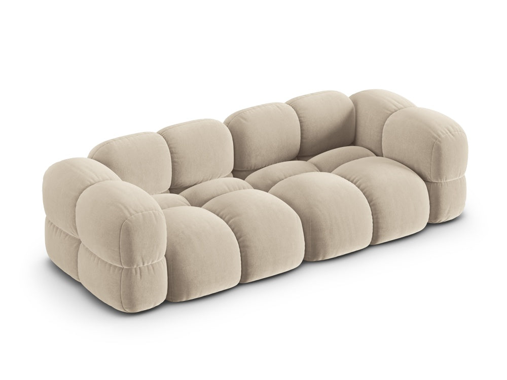 Sofa 4-osobowa aksamitna LORETTO beżowy