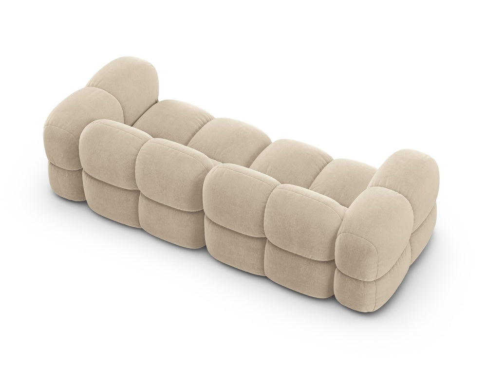 Sofa 4-osobowa aksamitna LORETTO beżowy