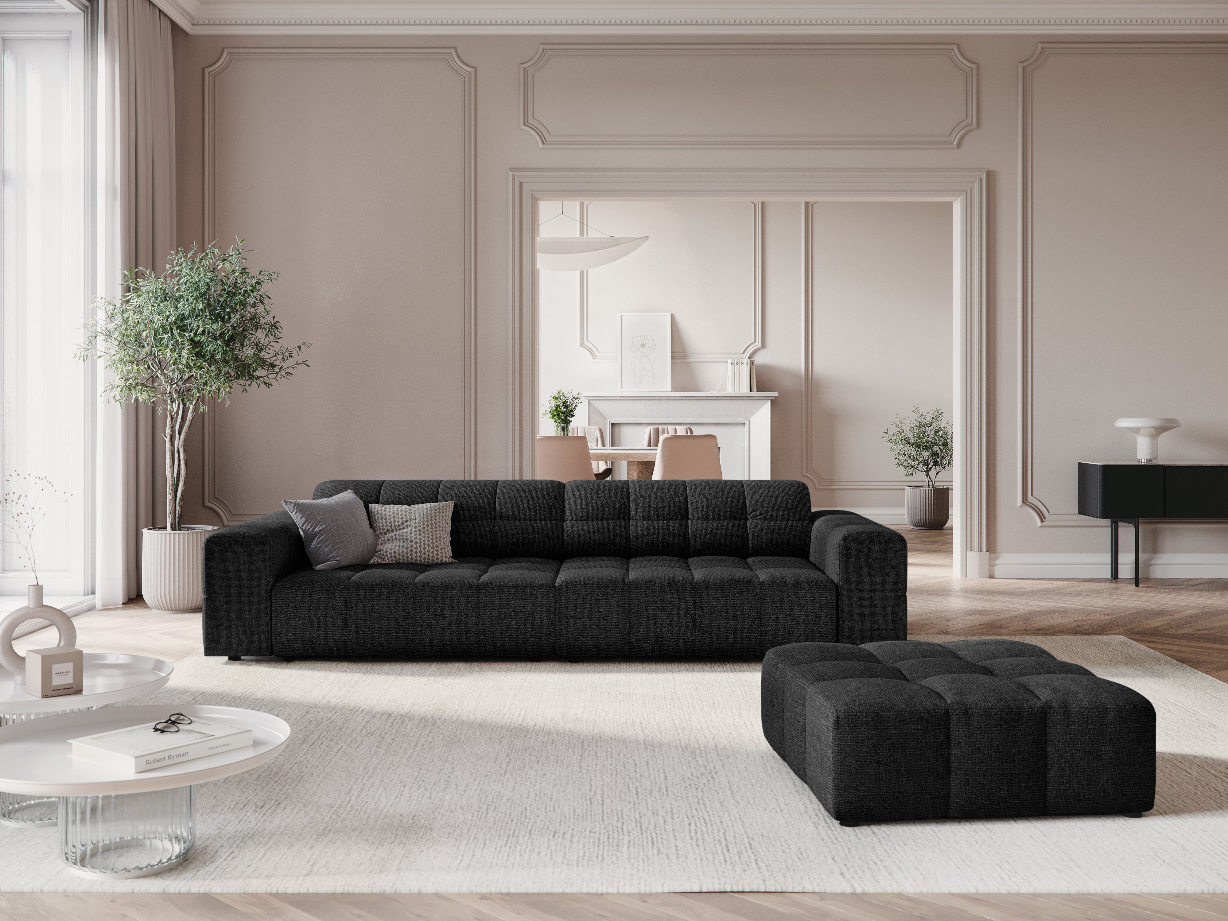 Sofa 4-osobowa CHICAGO czarny szenil
