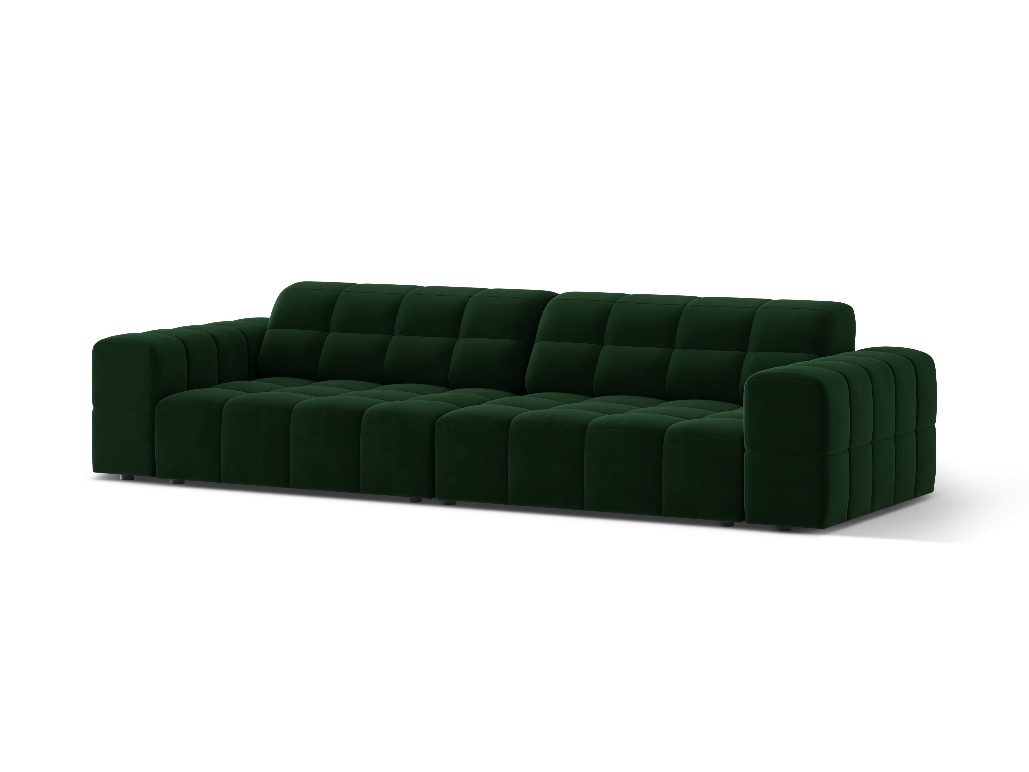 Sofa aksamitna 4-osobowa CHICAGO butelkowa zieleń