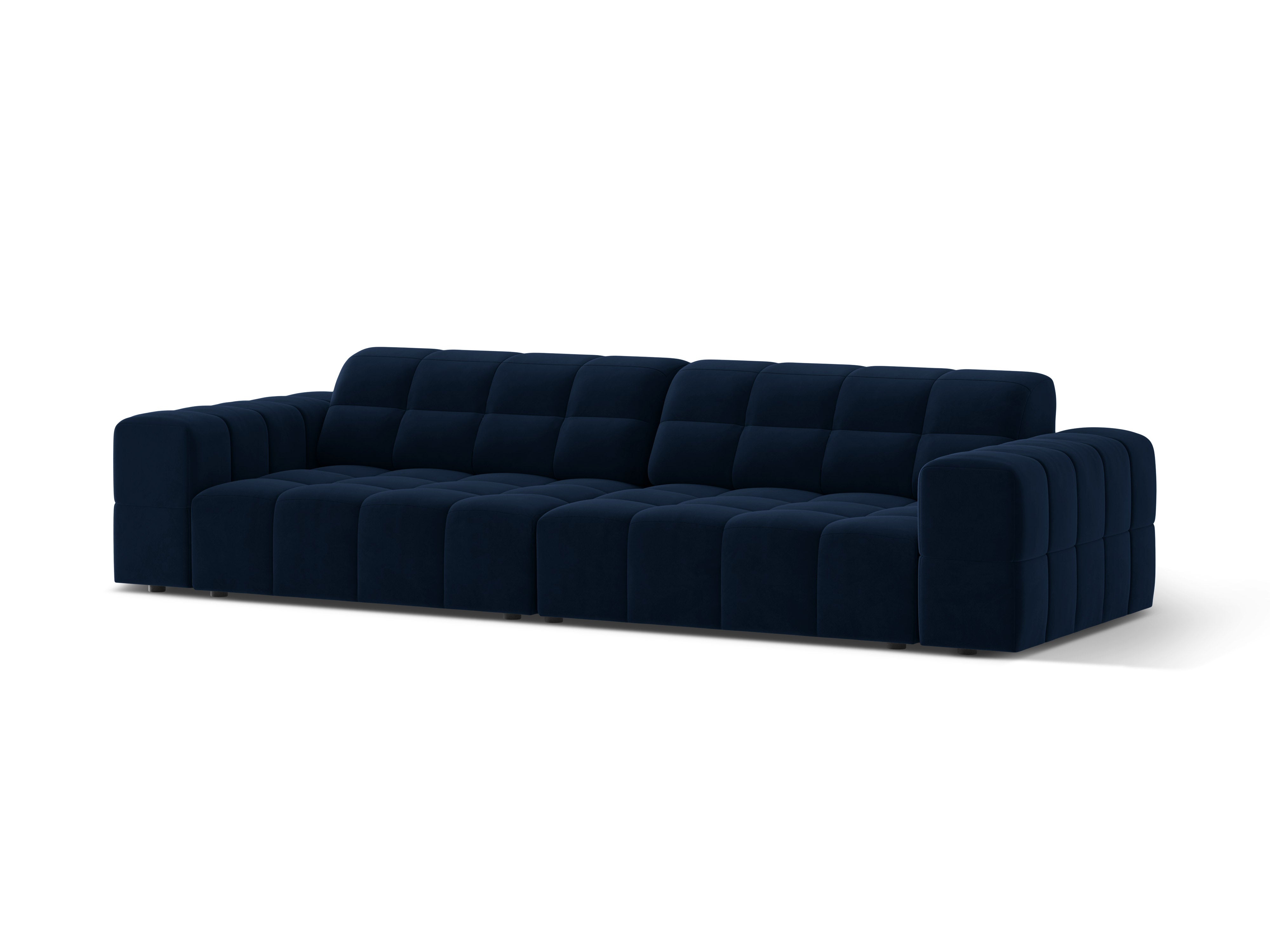 Sofa aksamitna 4-osobowa CHICAGO granat królewski do salonu