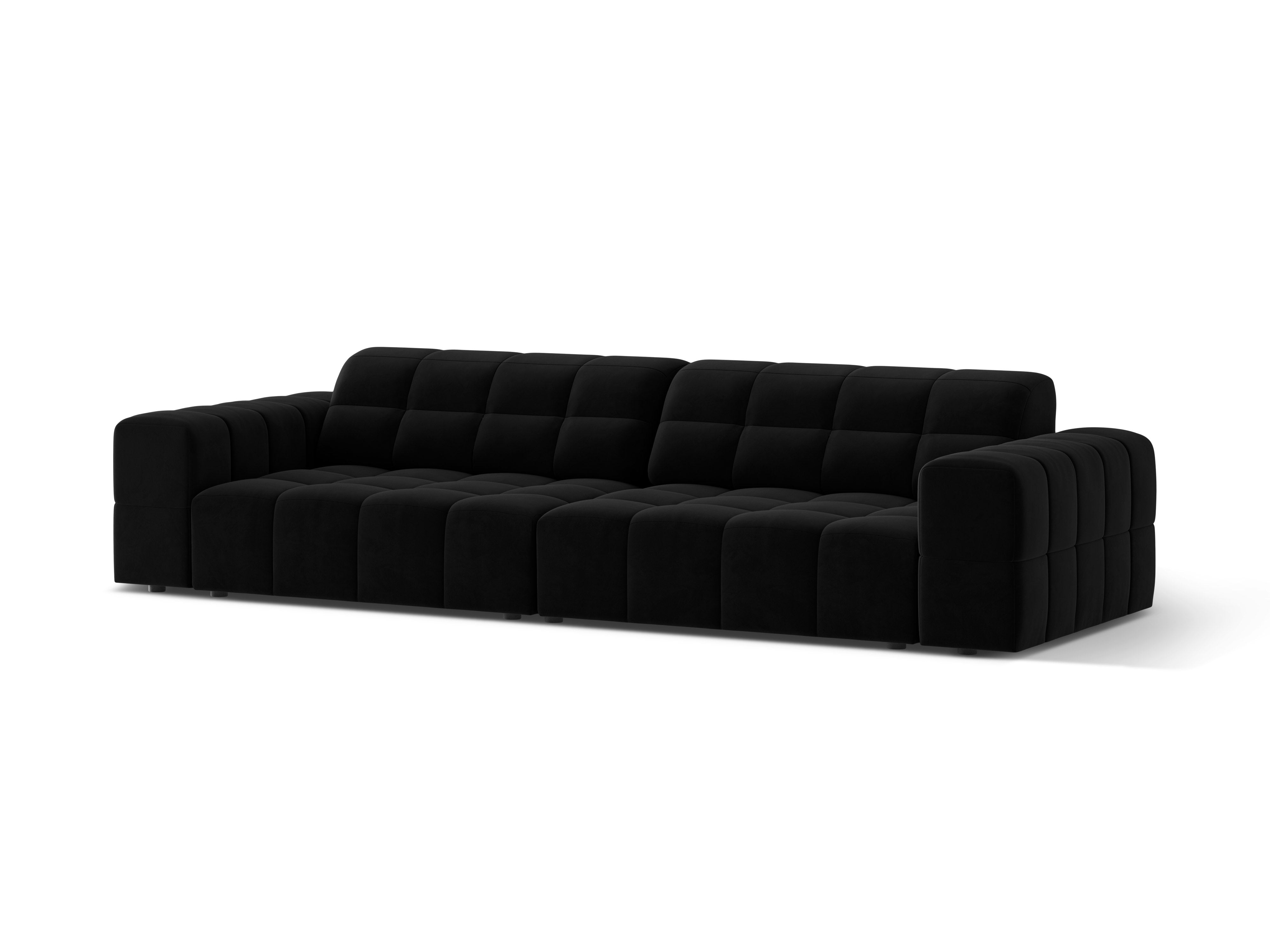 Sofa aksamitna 4-osobowa CHICAGO czarny do salonu