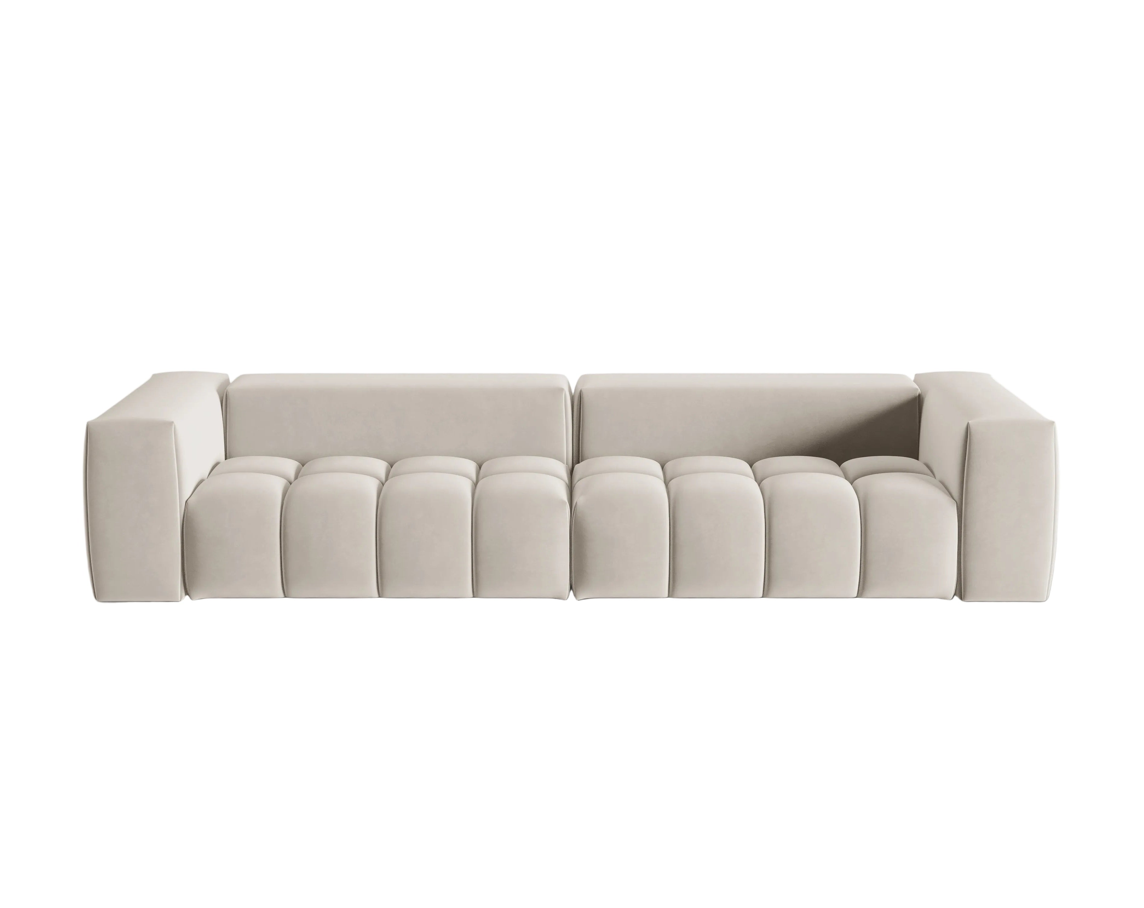 Sofa aksamitna 5-osobowa VERONA ecru – Cosmopolitan Design