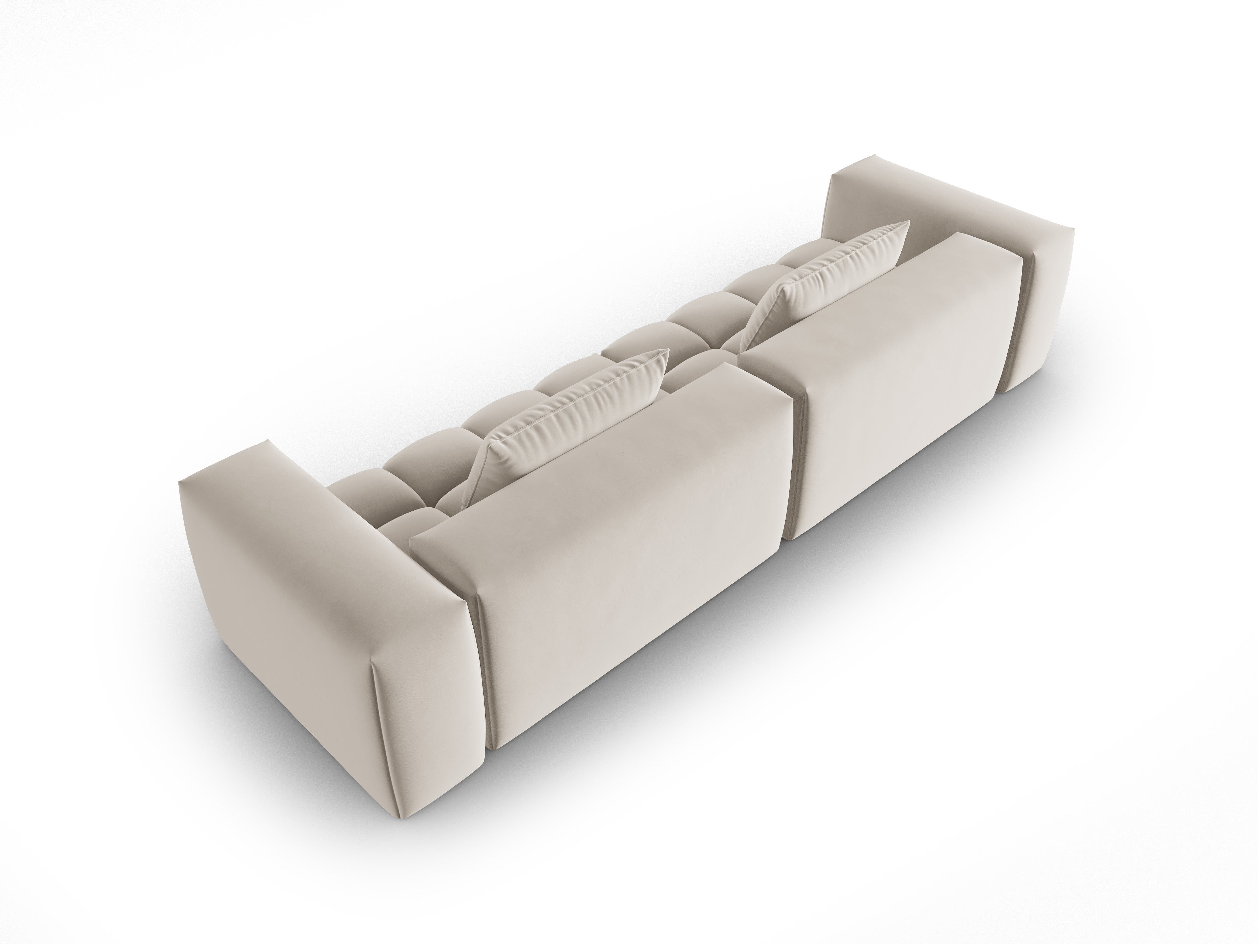 Sofa aksamitna 5-osobowa VERONA ecru – Cosmopolitan Design
