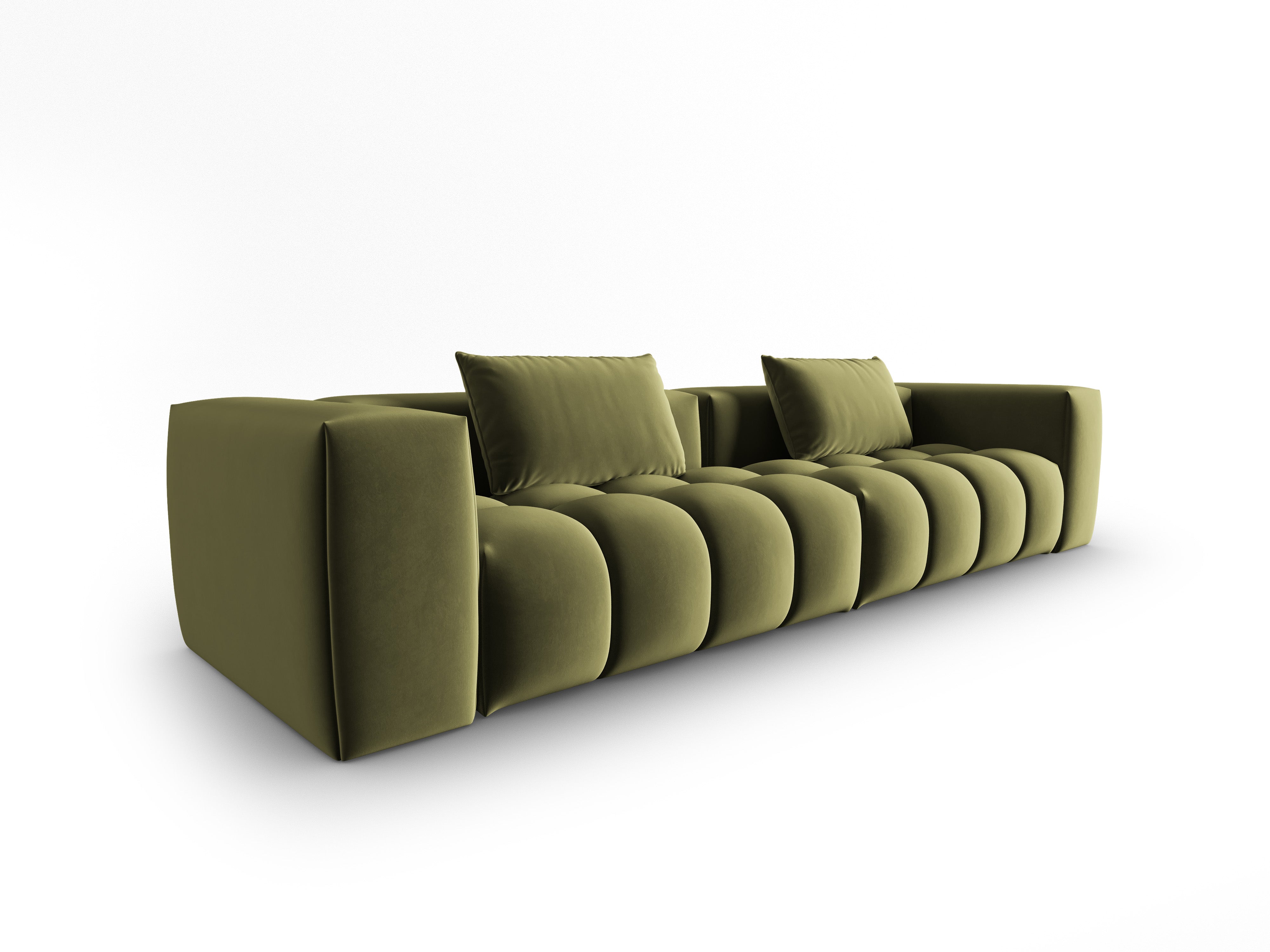 Sofa aksamitna 5-osobowa VERONA jasny zielony – Cosmopolitan Design