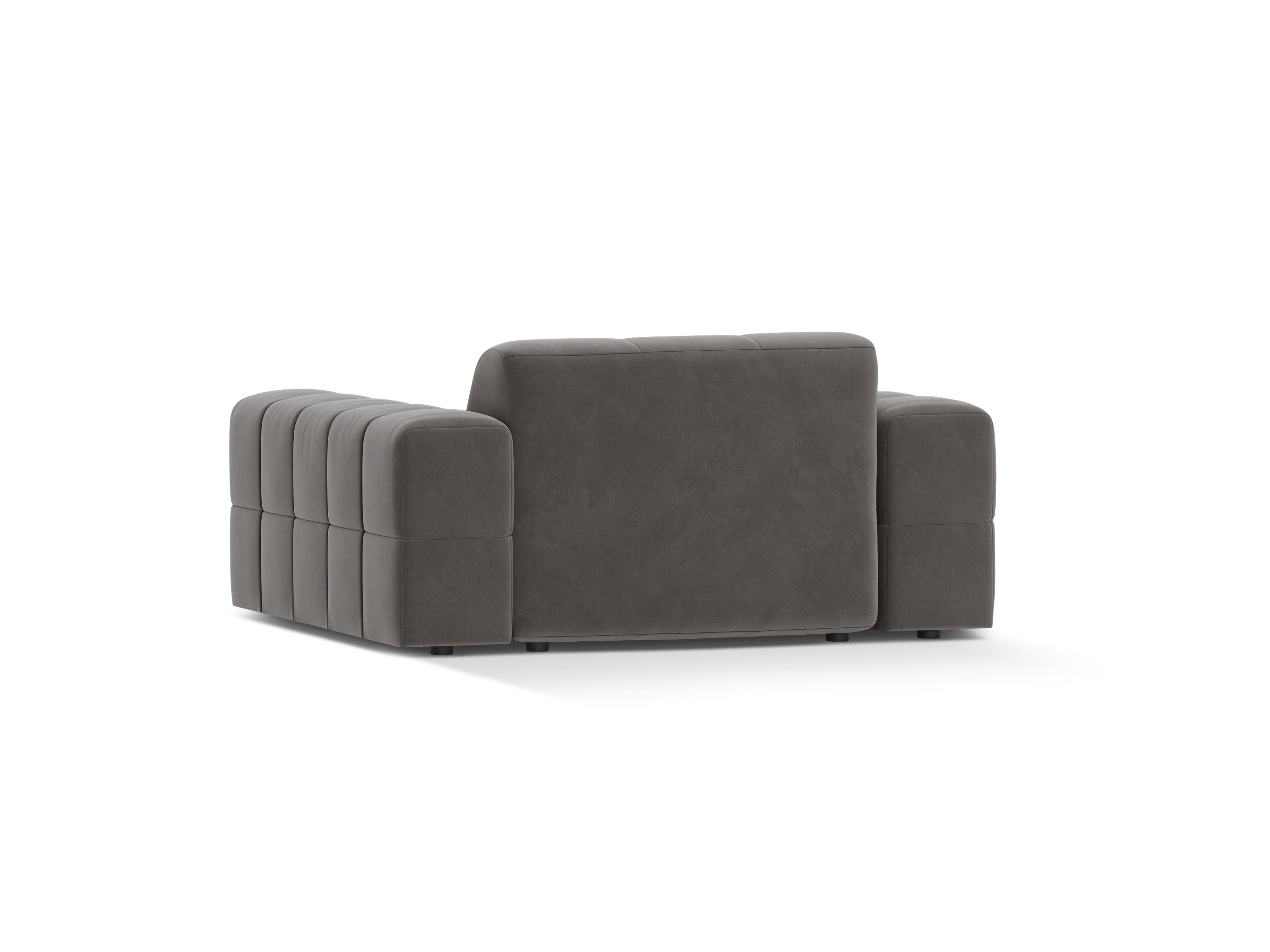 Fotel aksamitny CHICAGO szary do salonu – Cosmopolitan Design