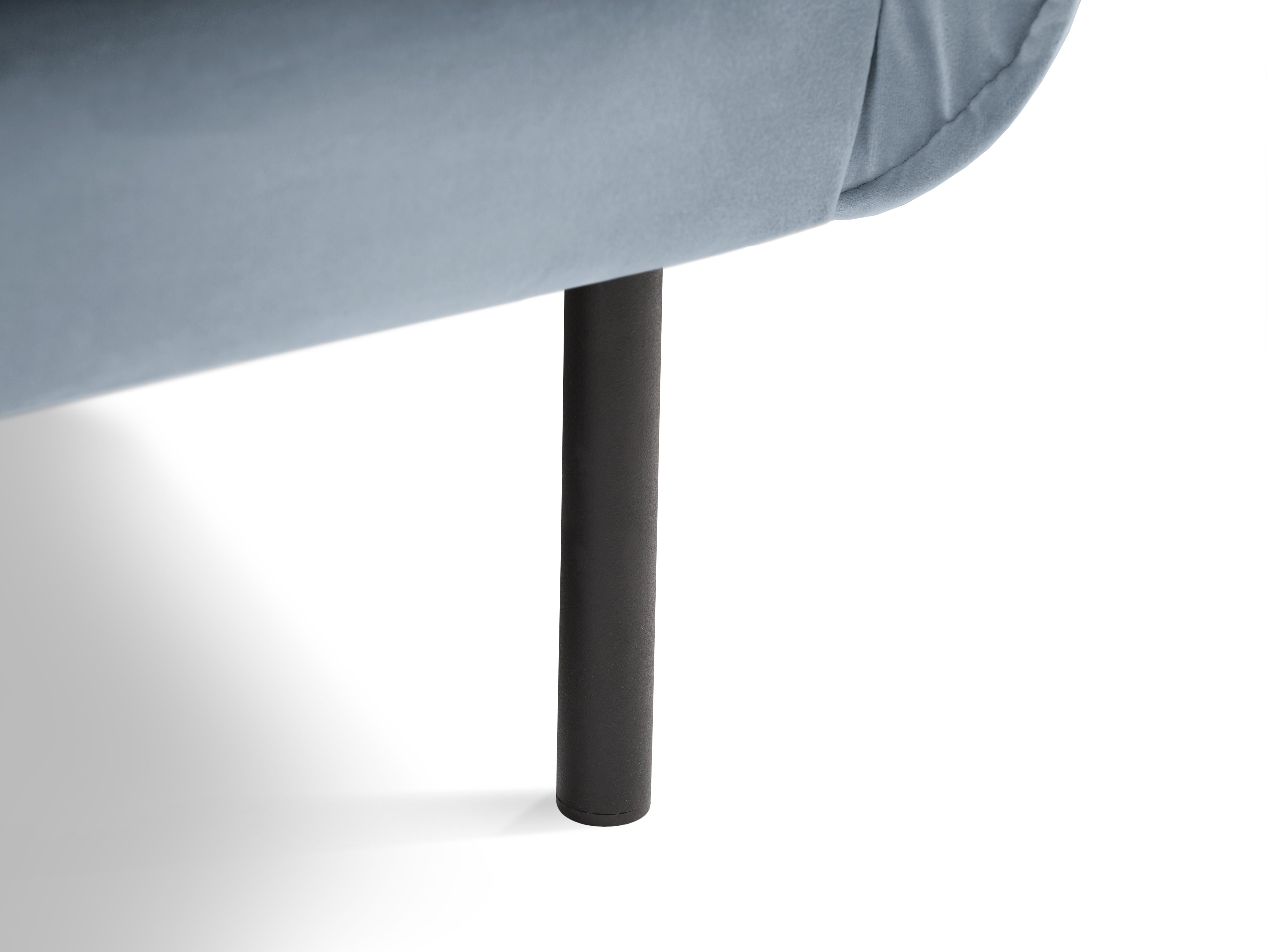 Samt Sessel VIENNA jasnoniebieski z czarną podstawą