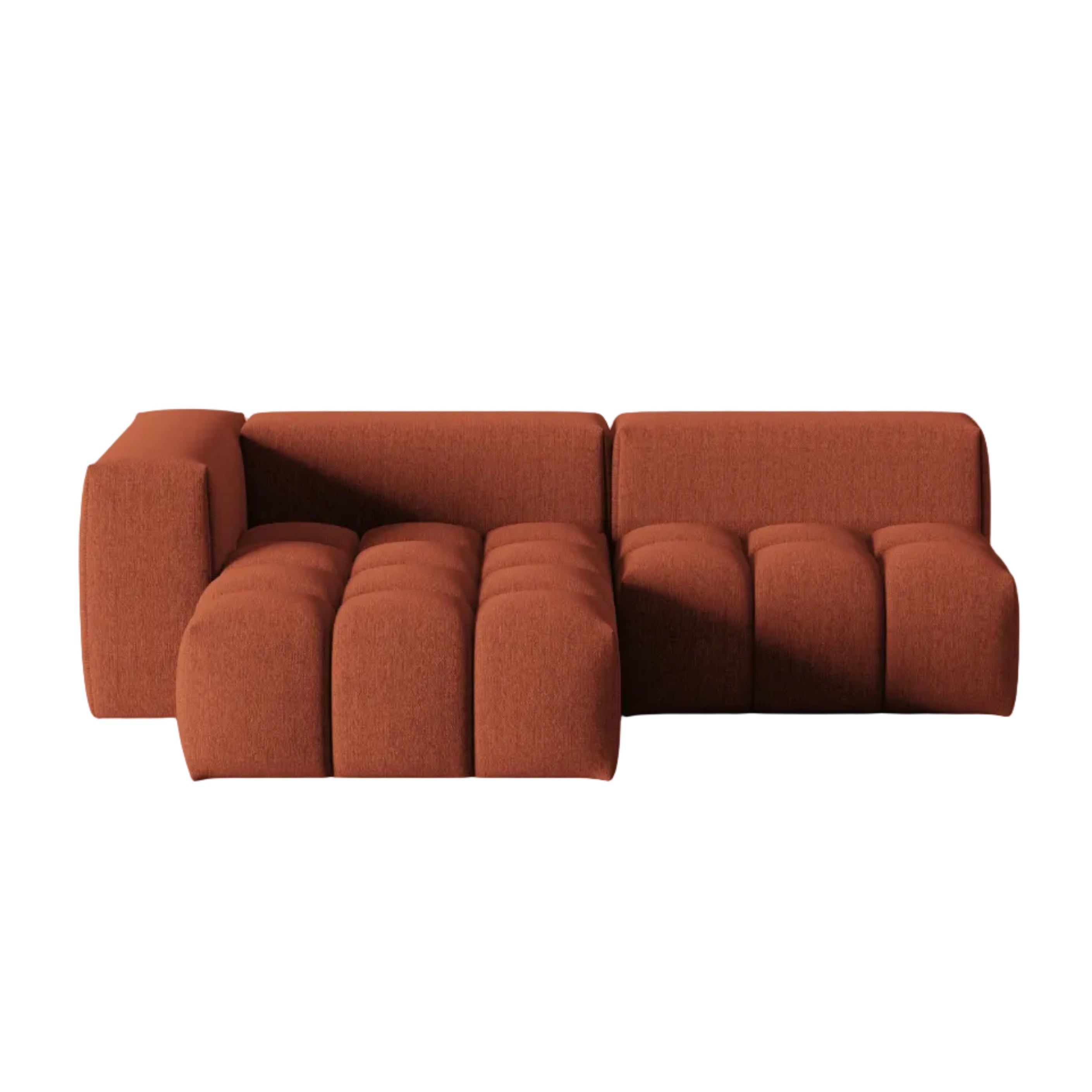 Left-facing open 3-seater corner sofa VERONA coral