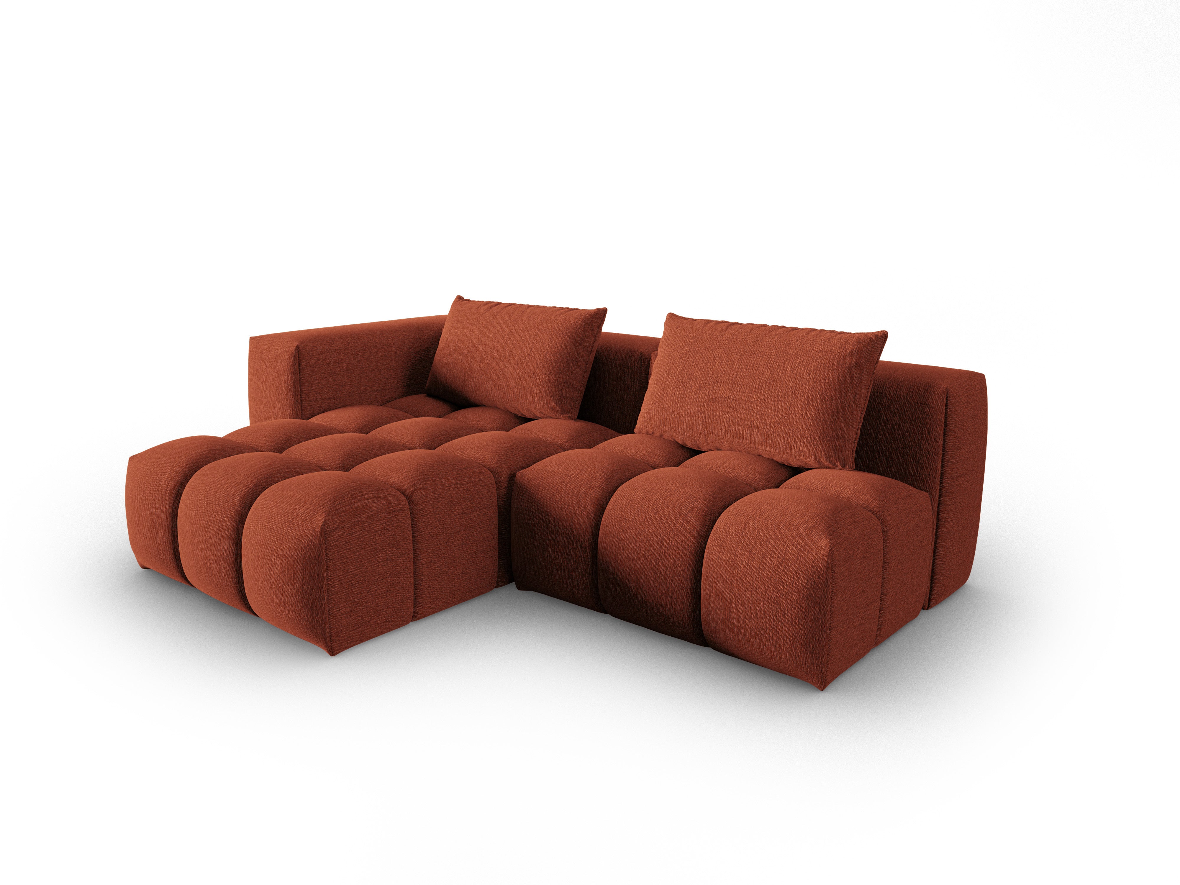 Left-facing open 3-seater corner sofa VERONA coral