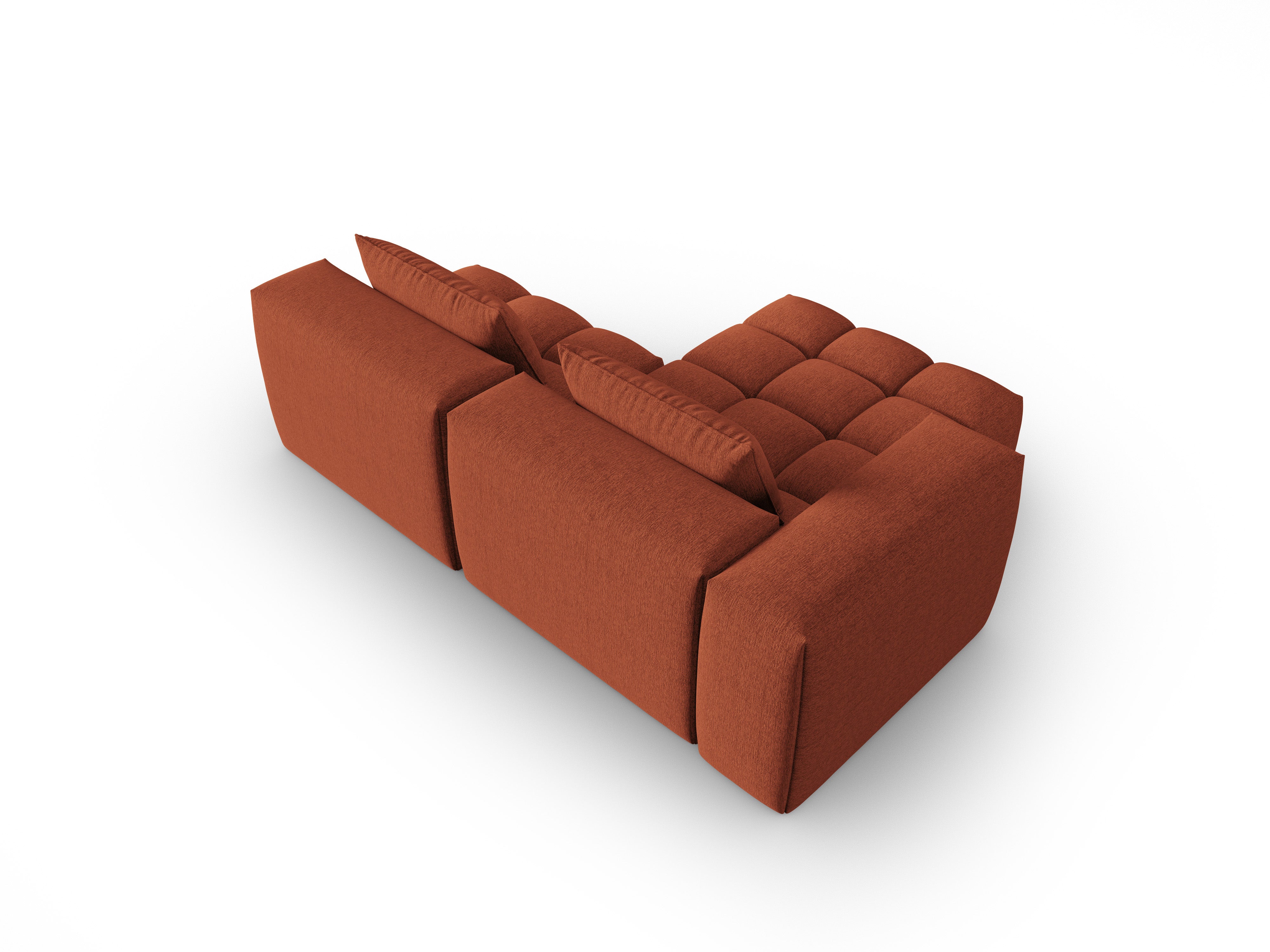Left-facing open 3-seater corner sofa VERONA coral