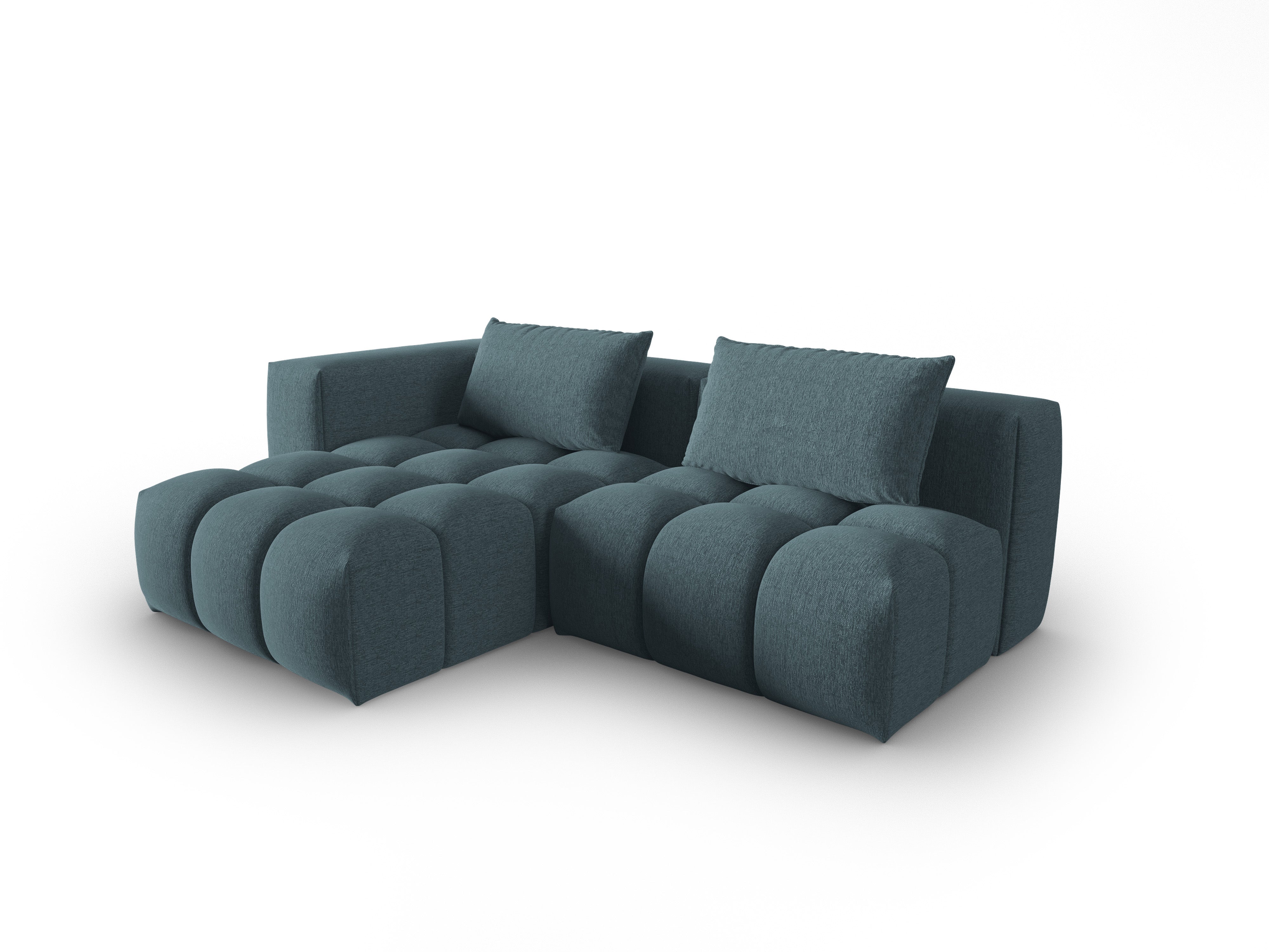 Left-facing open 3-seater corner sofa VERONA light blue