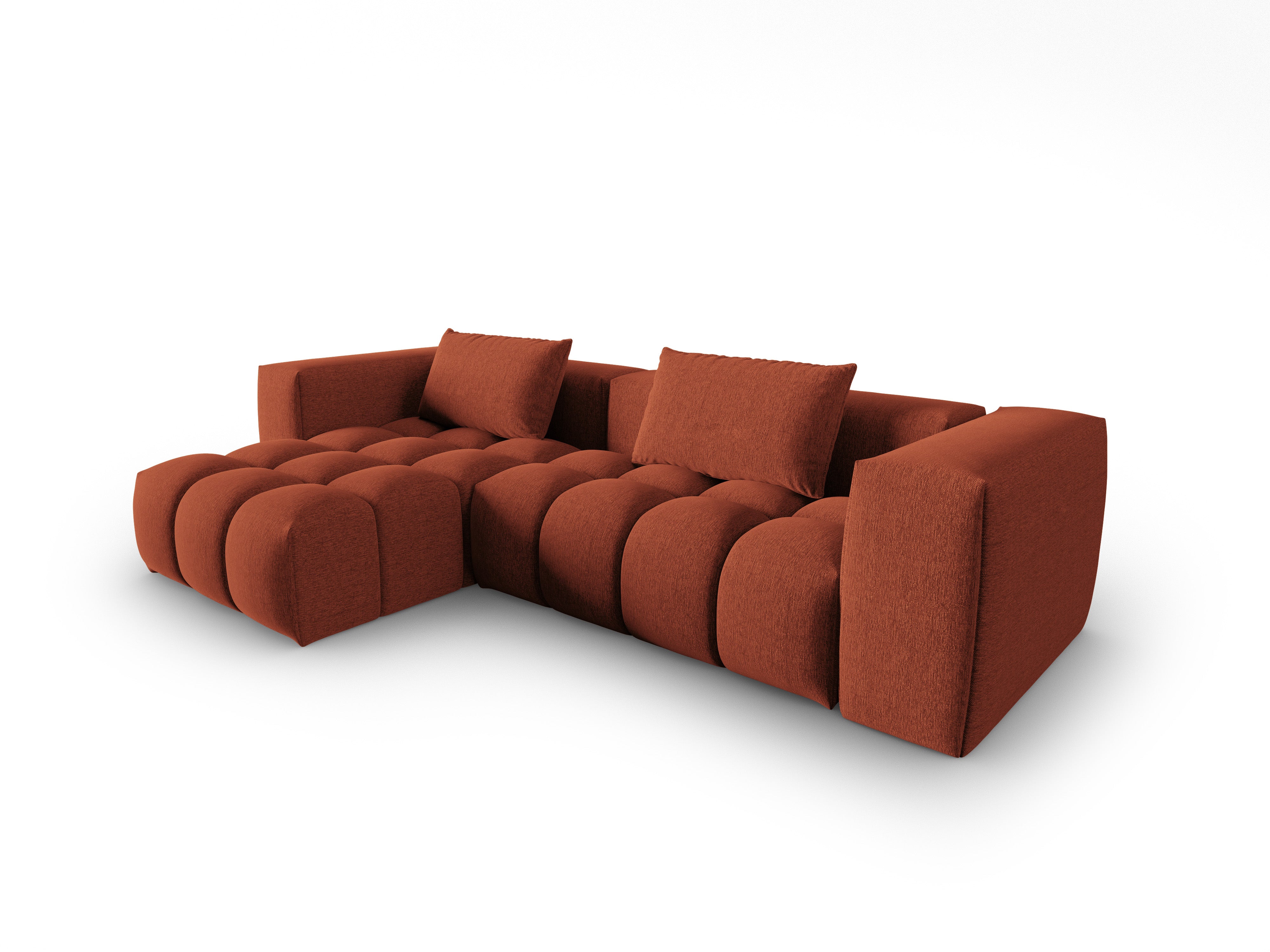 Narożnik 3-osobowy lewostronny VERONA koralowy – Cosmopolitan Design