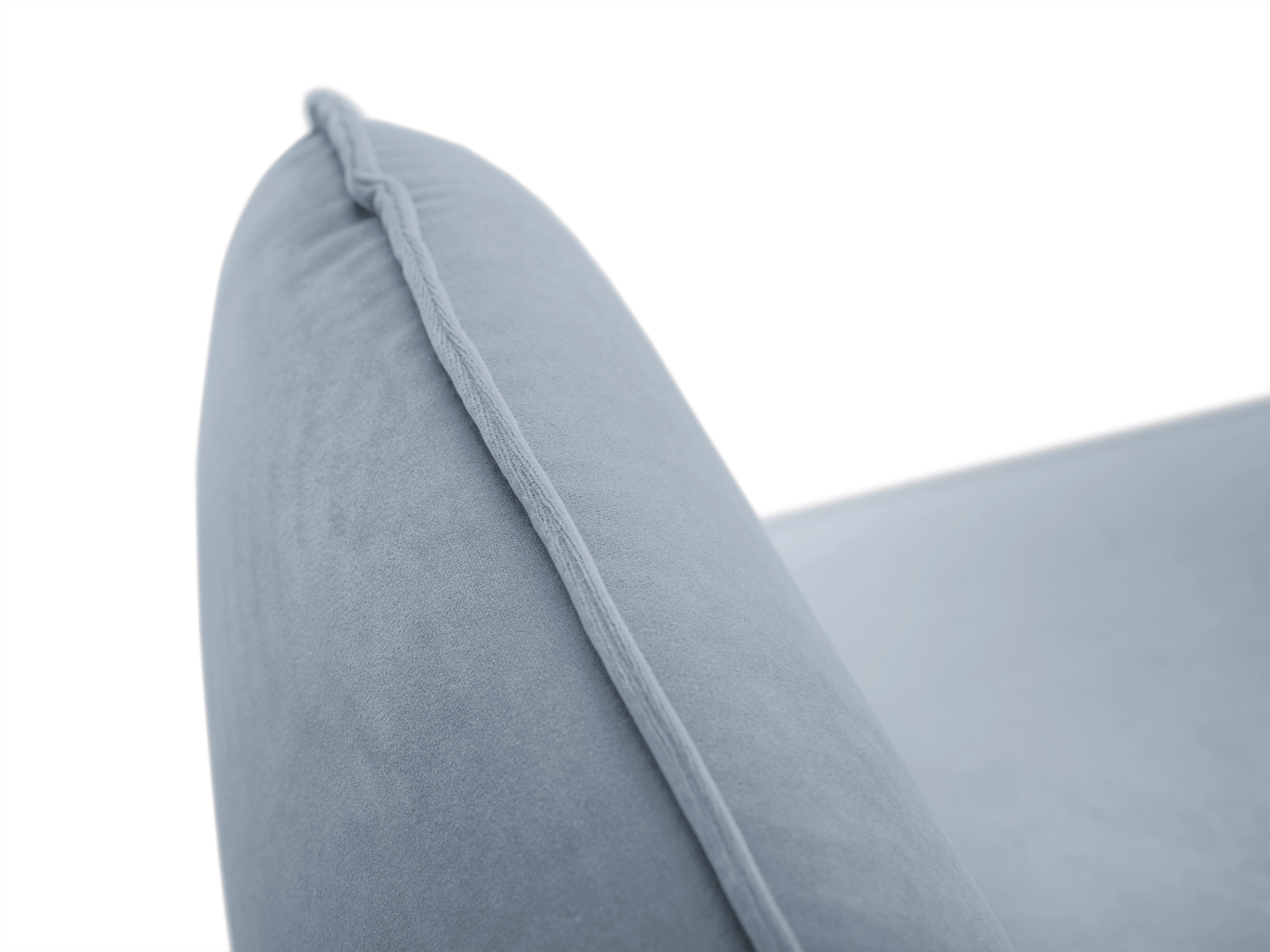 Narożnik aksamitny 6-osobowy lewostronny VIENNA jasnoniebieski ze złotą podstawą