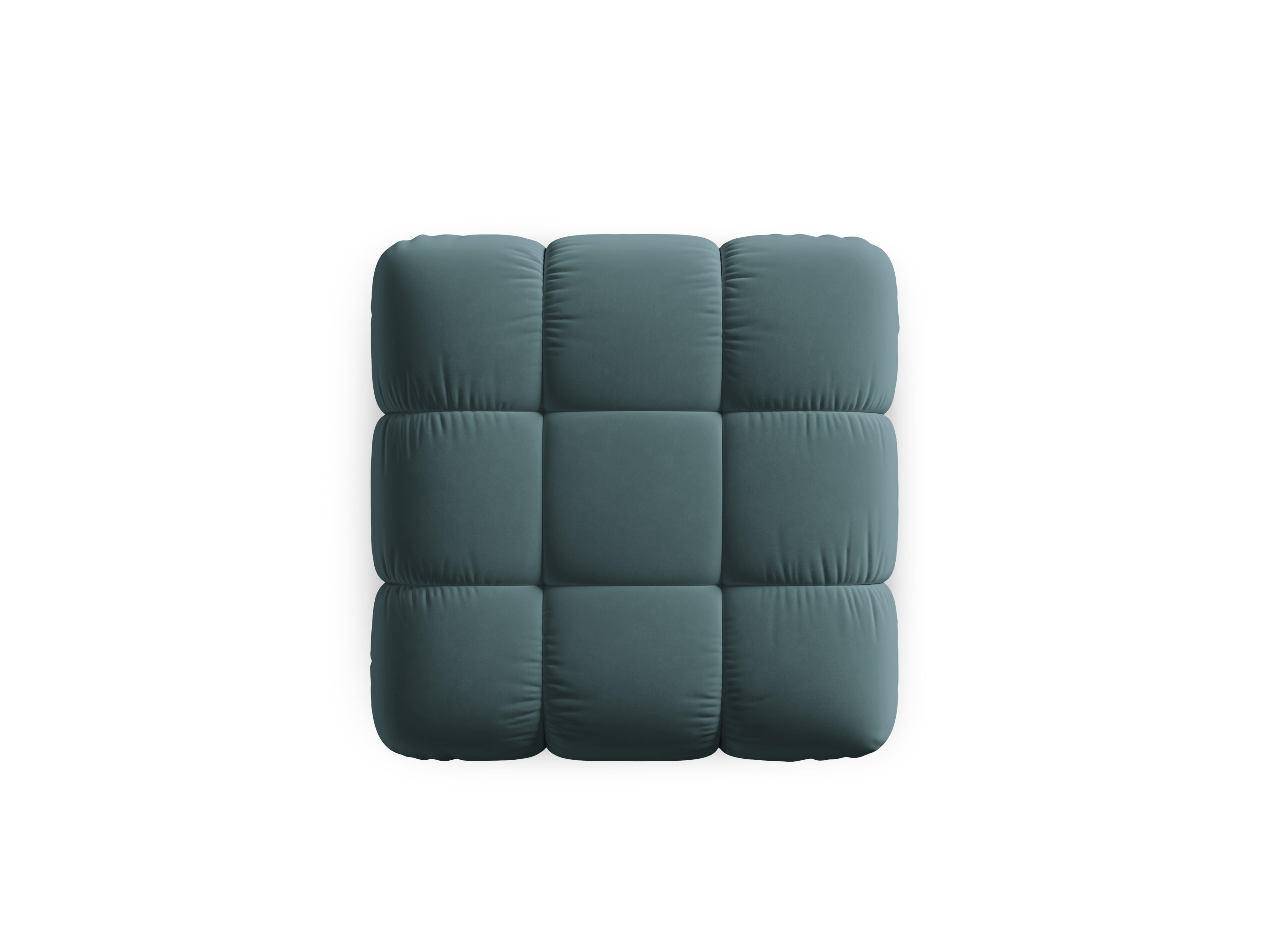 CORTINA Turquoise Velvet Pouf