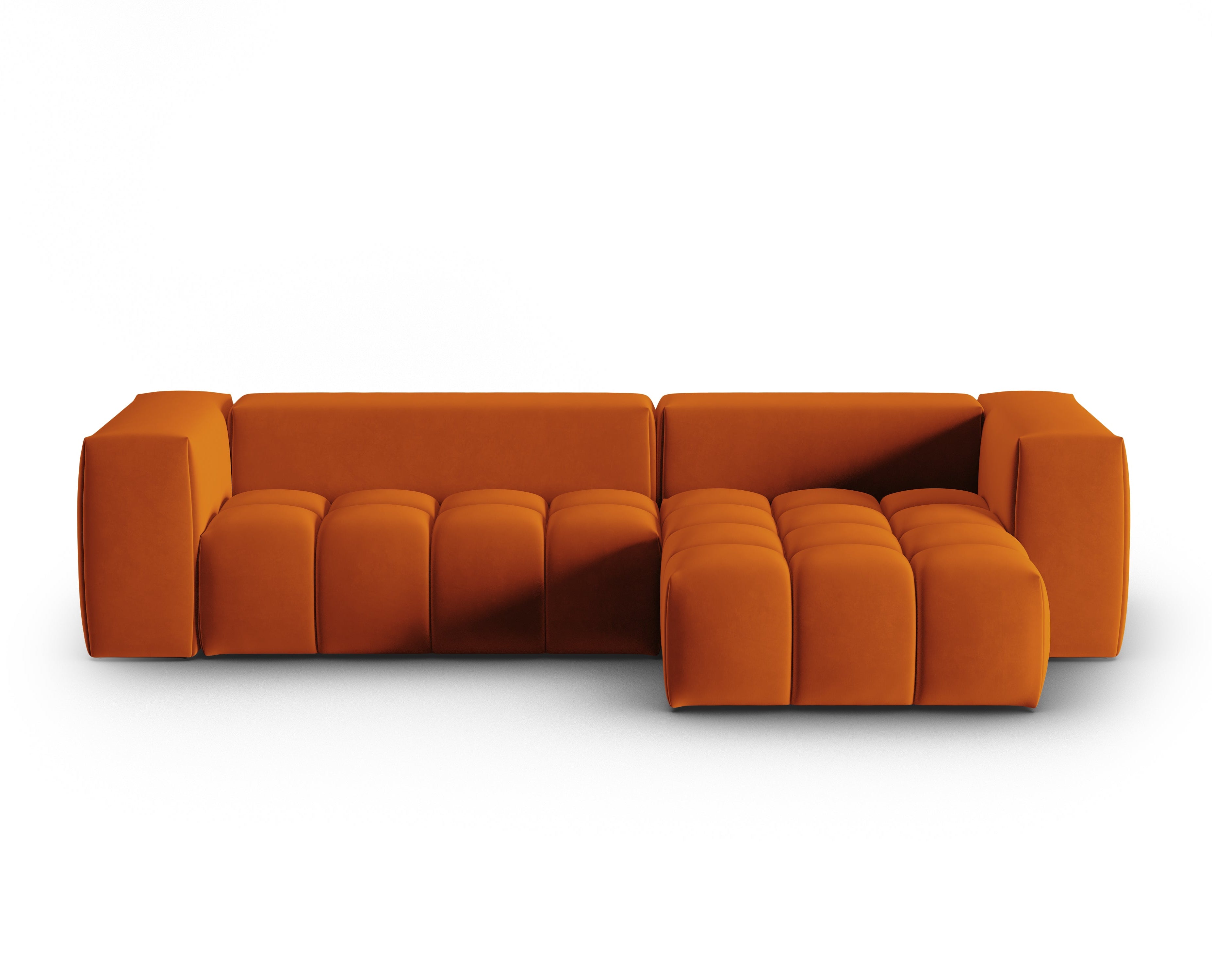 Narożnik aksamitny 3-osobowy prawostronny VERONA ceglany – Cosmopolitan Design