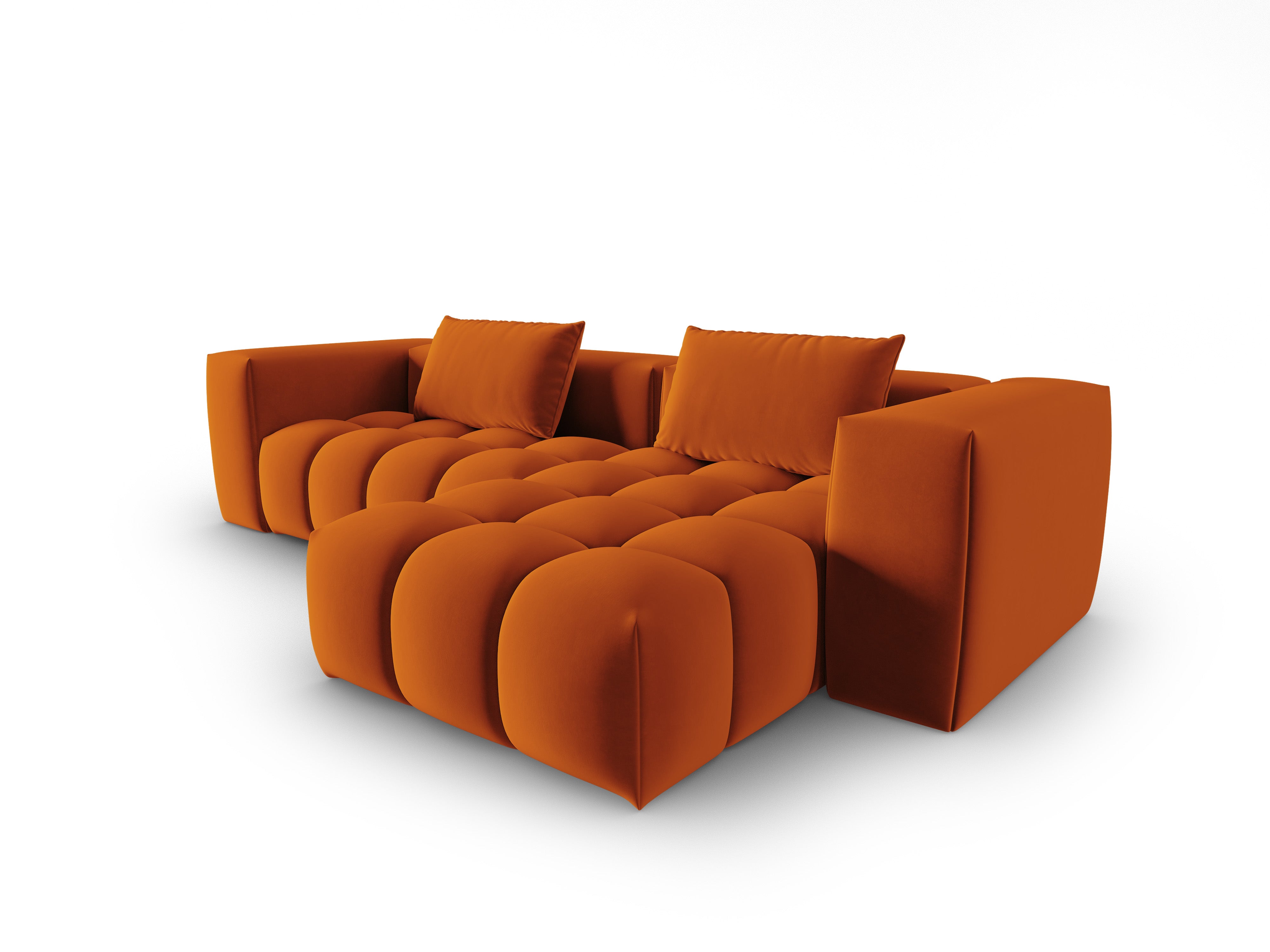 Narożnik aksamitny 3-osobowy prawostronny VERONA ceglany – Cosmopolitan Design