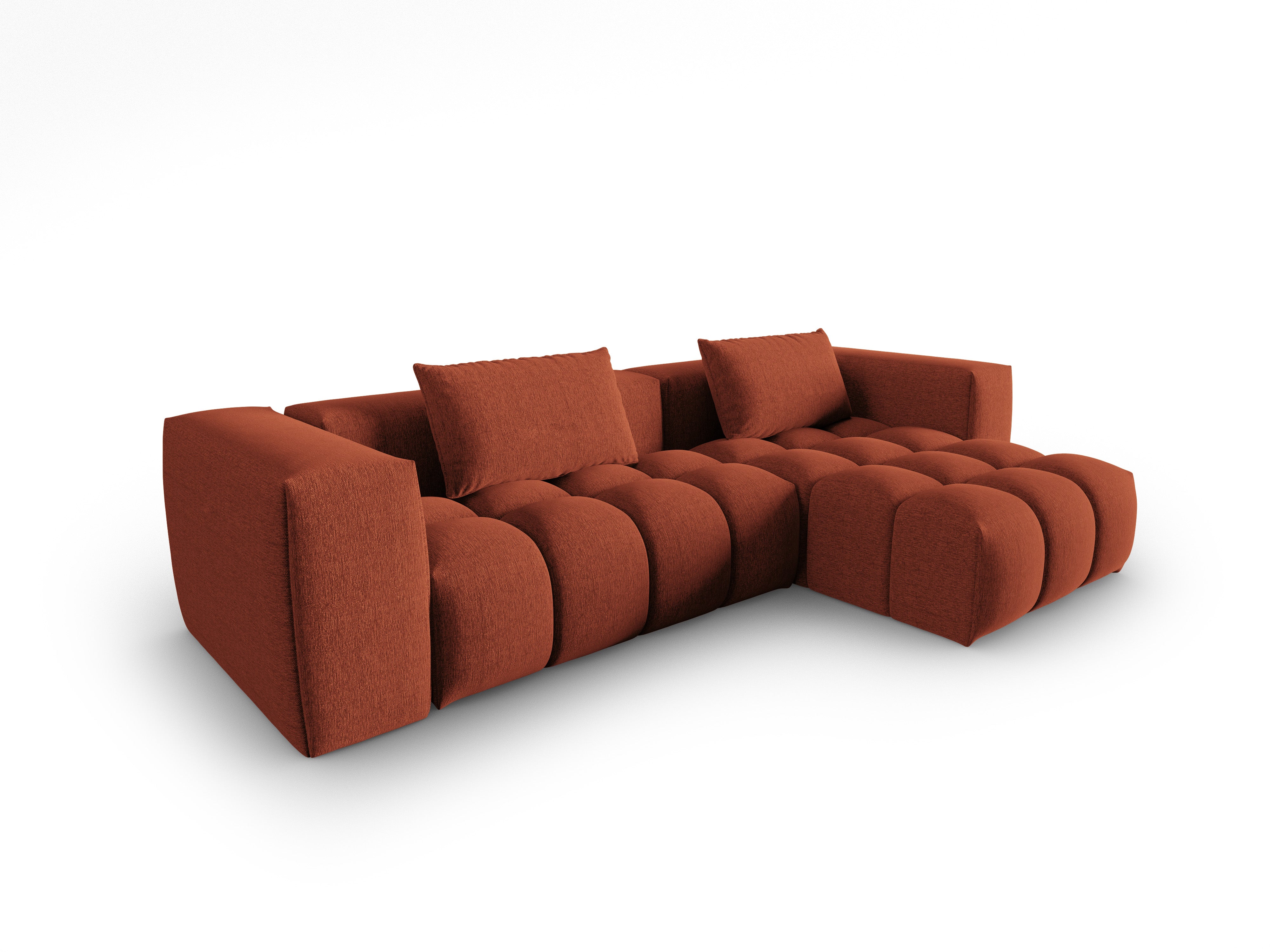 Narożnik 3-osobowy prawostronny VERONA koralowy – Cosmopolitan Design