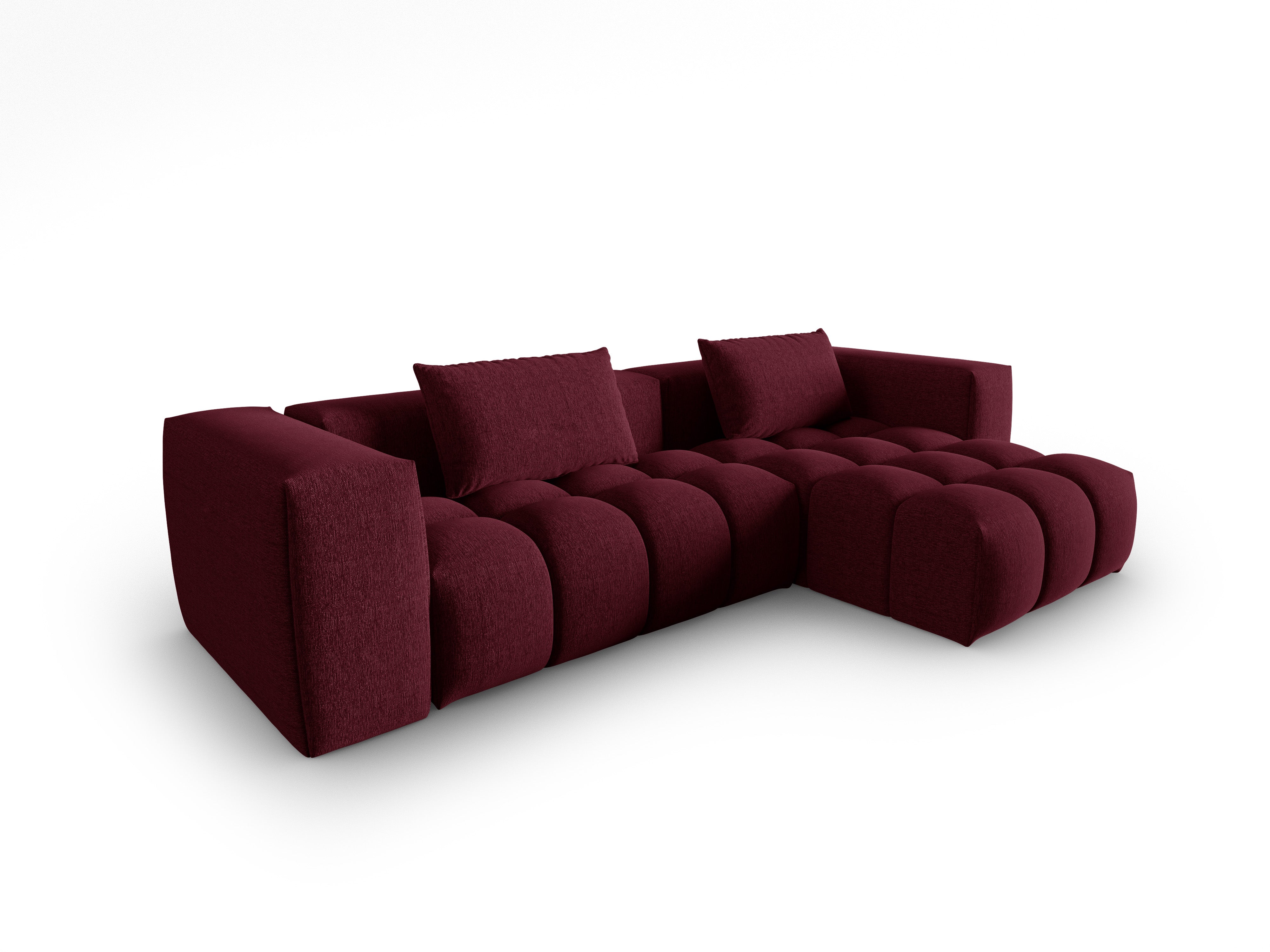 Narożnik 3-osobowy prawostronny VERONA burgundowy – Cosmopolitan Design