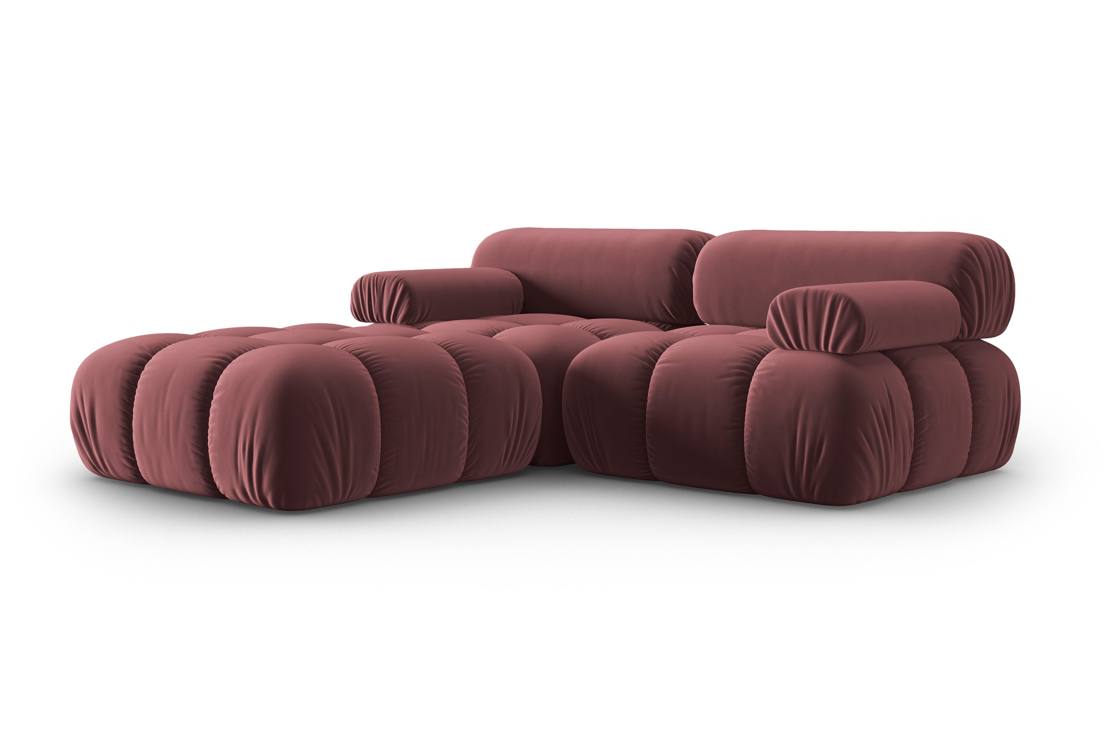 CORTINA Pink Velvet 3-Seater Sofa