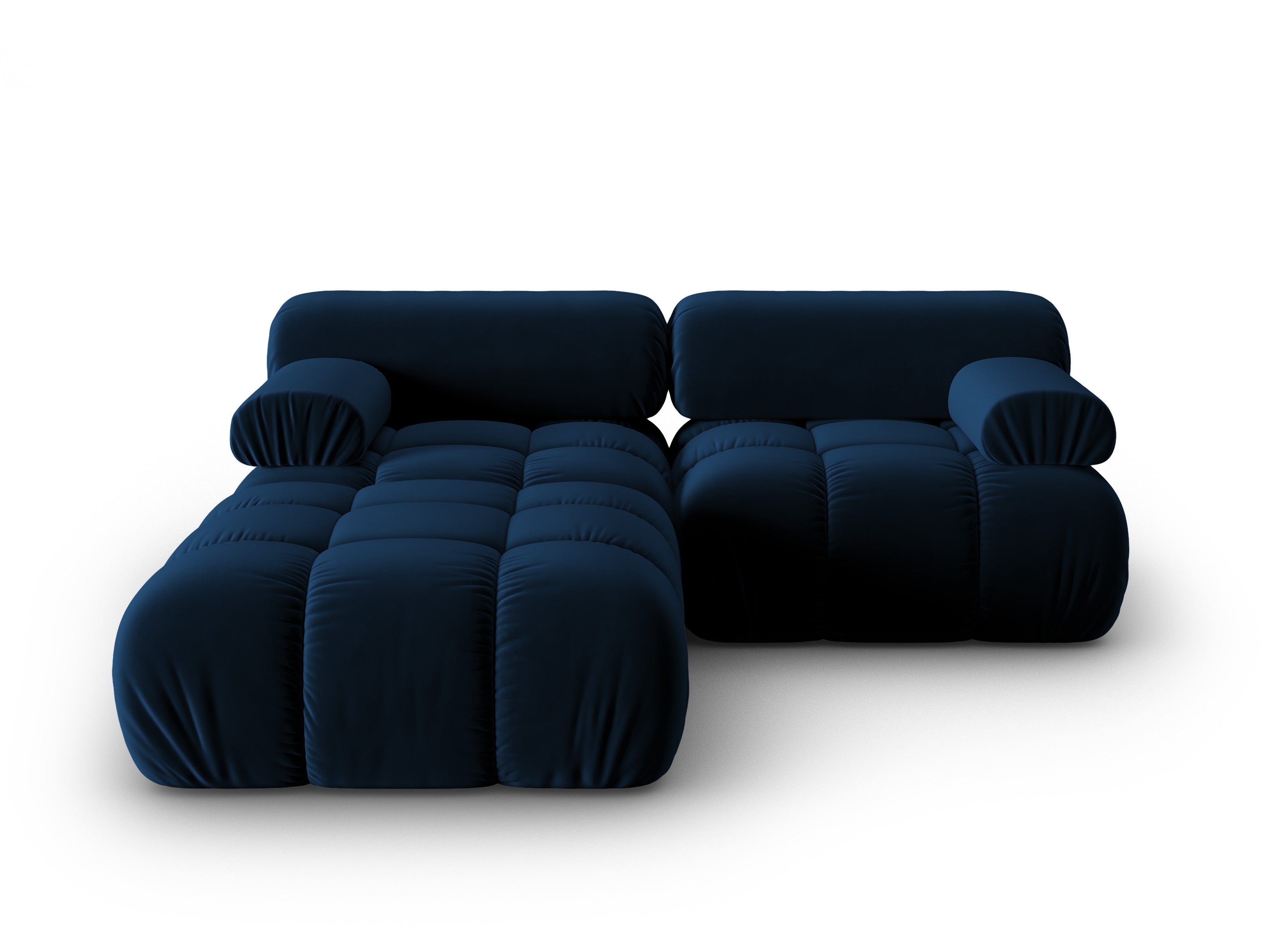 Samt-Ecksofa 3-Sitzer CORTINA königsblau