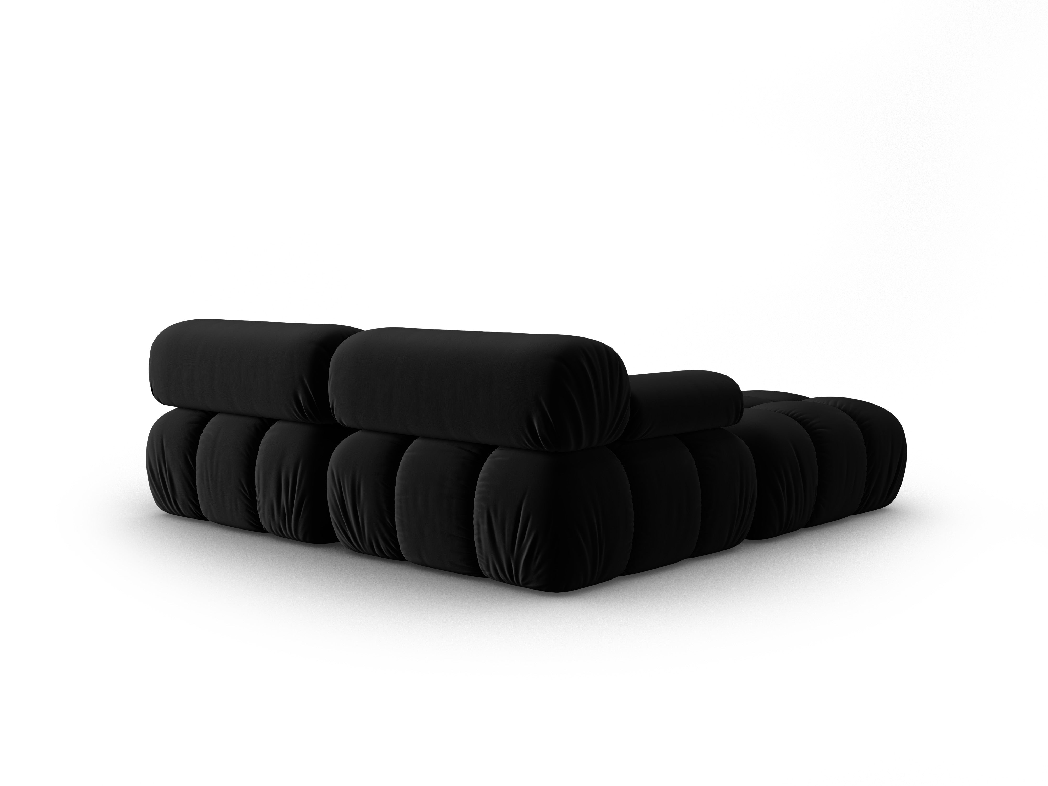 Narożnik aksamitny 3-osobowy CORTINA czarny – Cosmopolitan Design