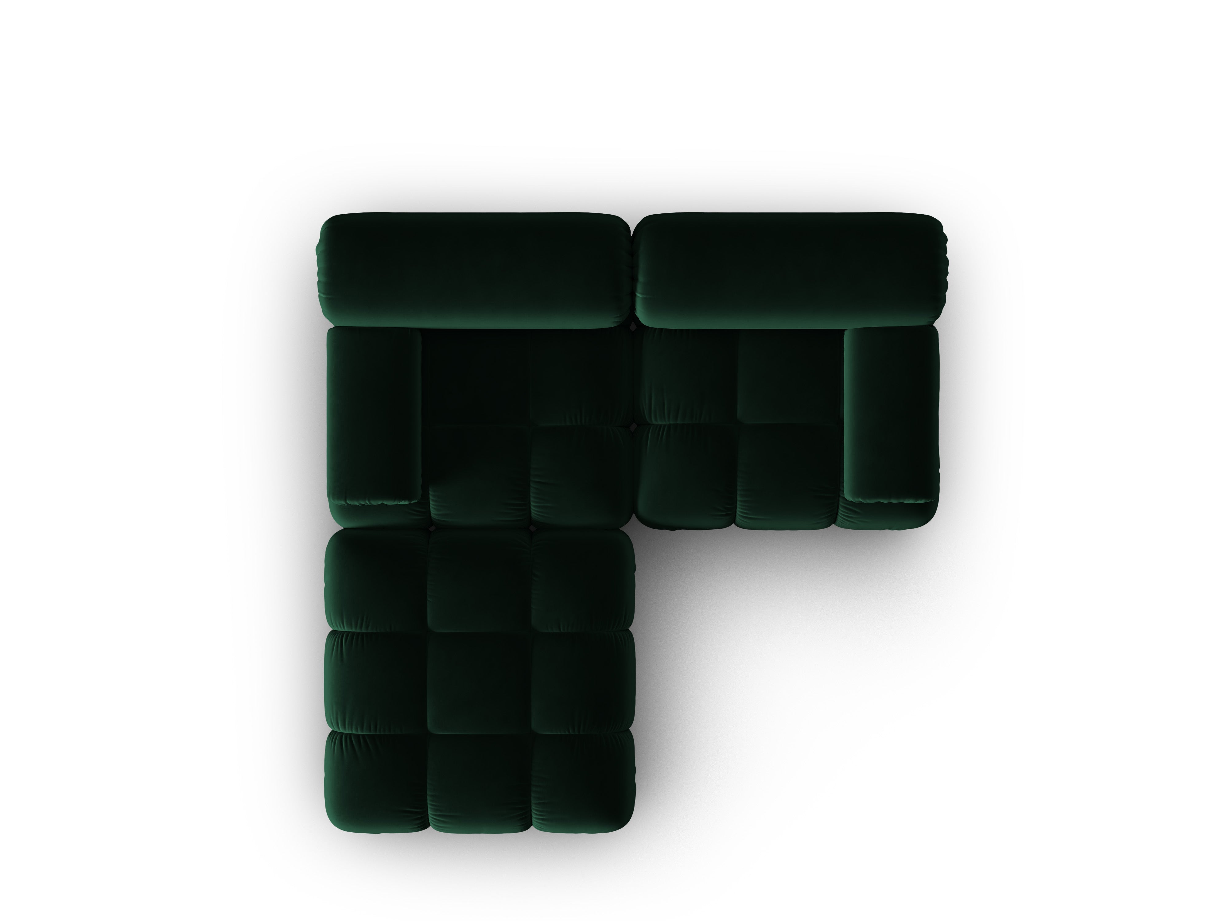 CORTINA Velvet Corner Sofa for 3 in Bottle Green