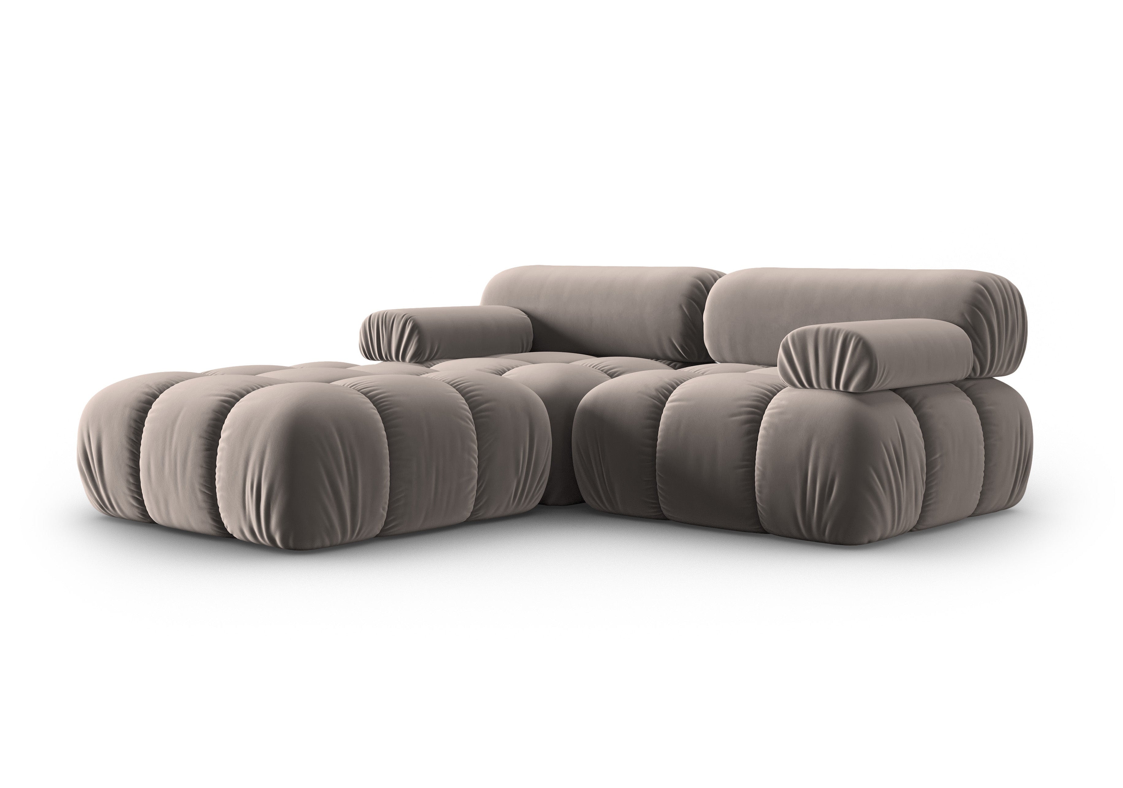 CORTINA Cappuccino Velvet 3-Seater Sofa