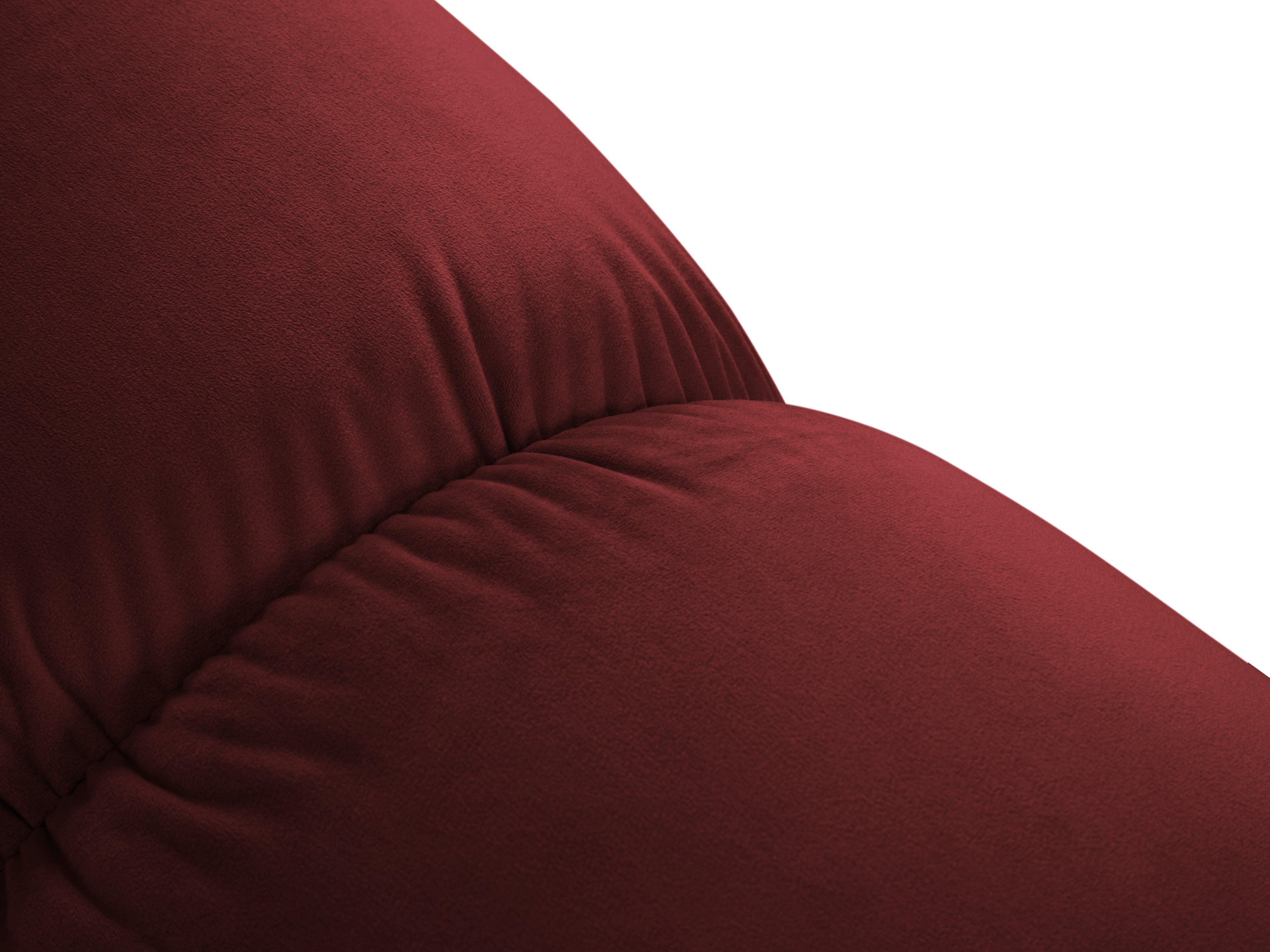 CORTINA Velvet Corner Sofa for 4 People, Left Side, Wine Red