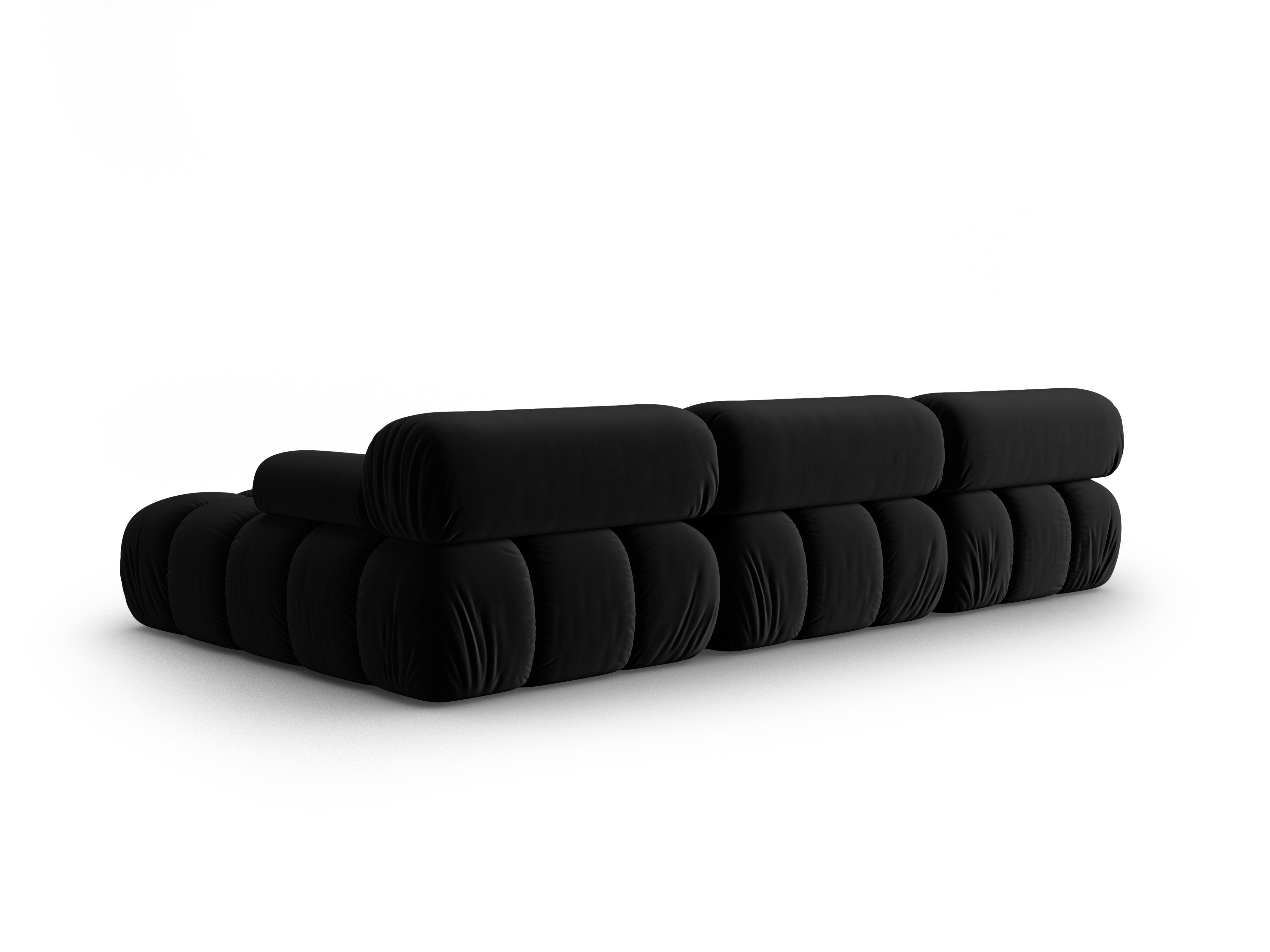 Samt-Ecksofa für 4 Personen rechts CORTINA schwarz