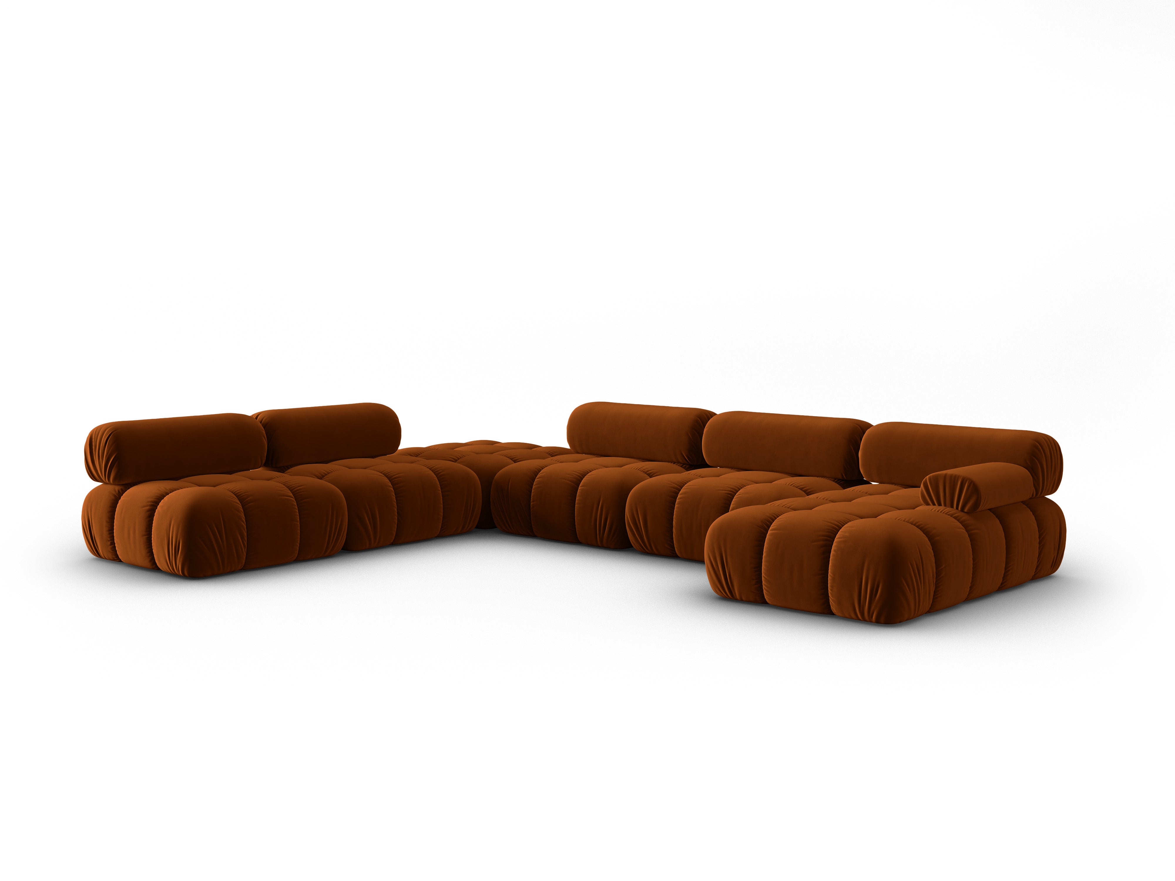 CORTINA Brick Left-Handed Velvet Panoramic Corner Sofa