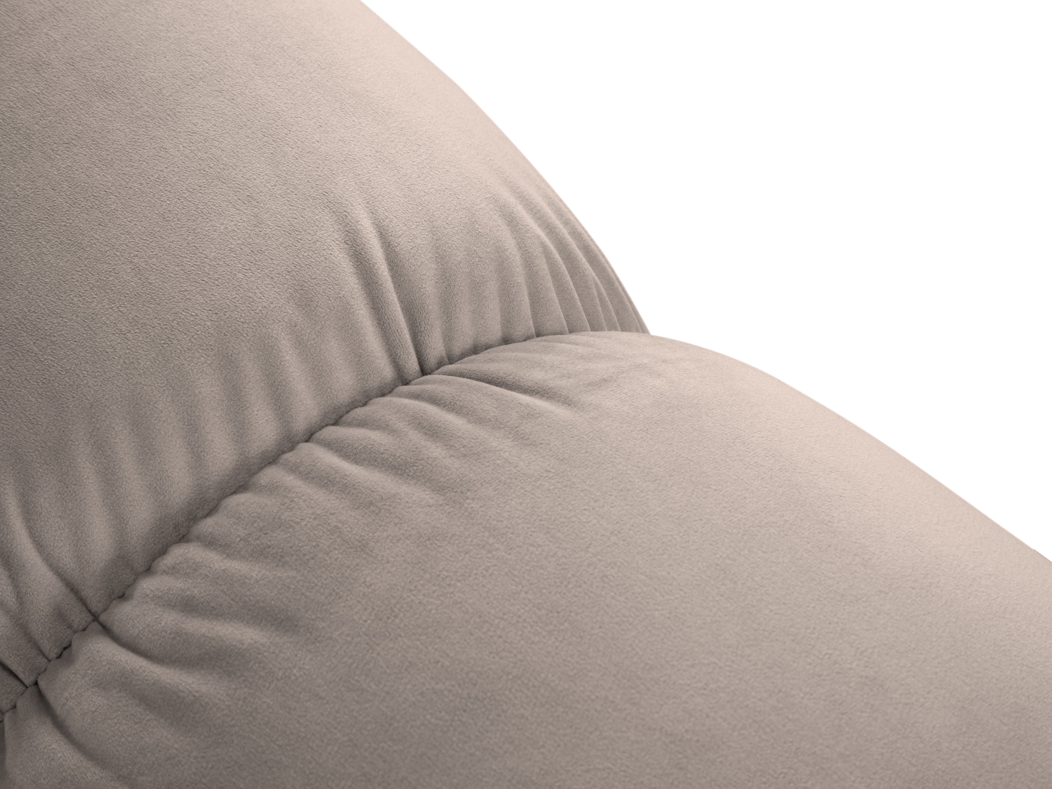 Panoramischer Samt-Ecksofa links CORTINA cappuccino