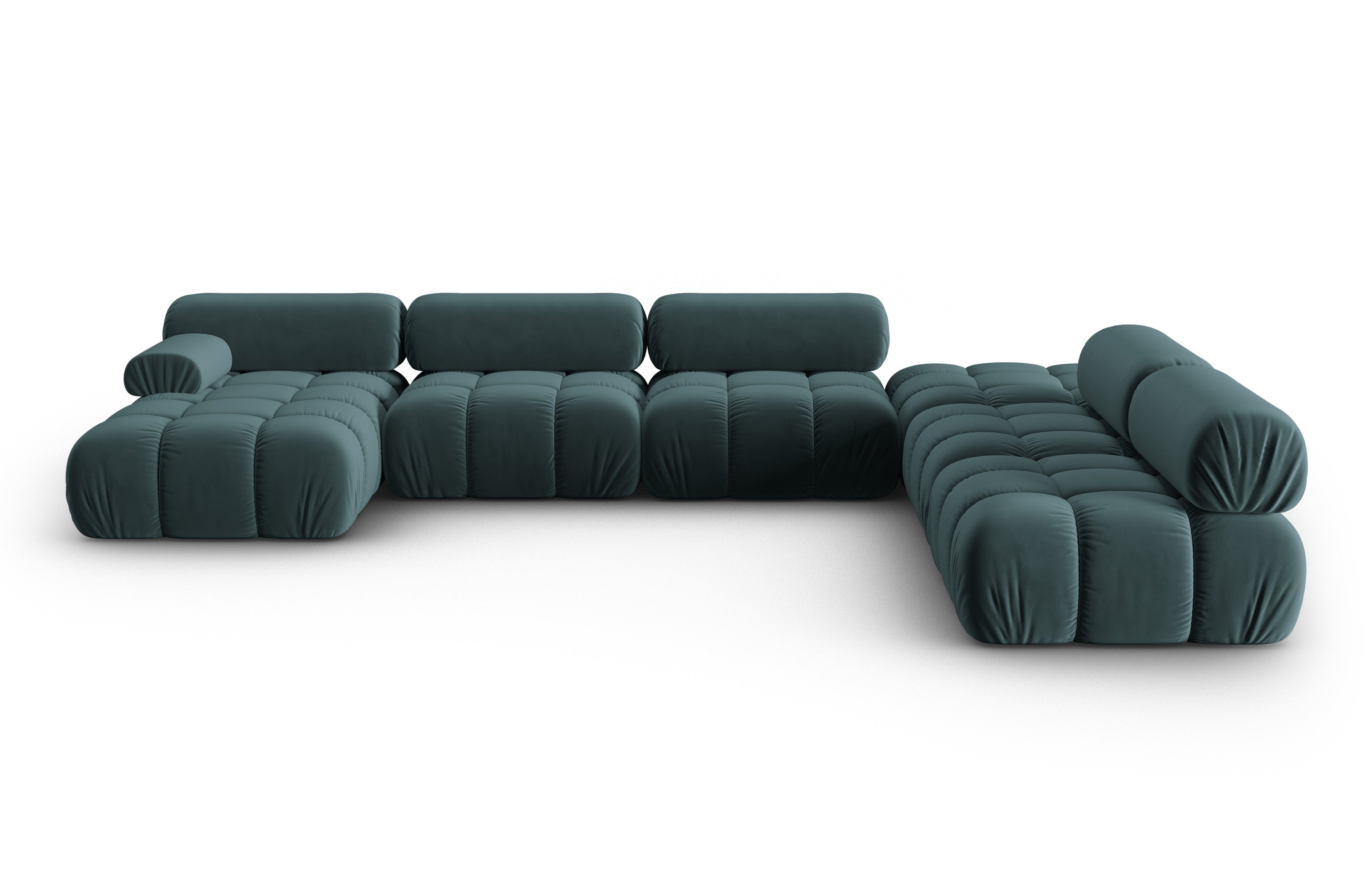 CORTINA Turquoise Right-Hand Velvet Panoramic Corner Sofa