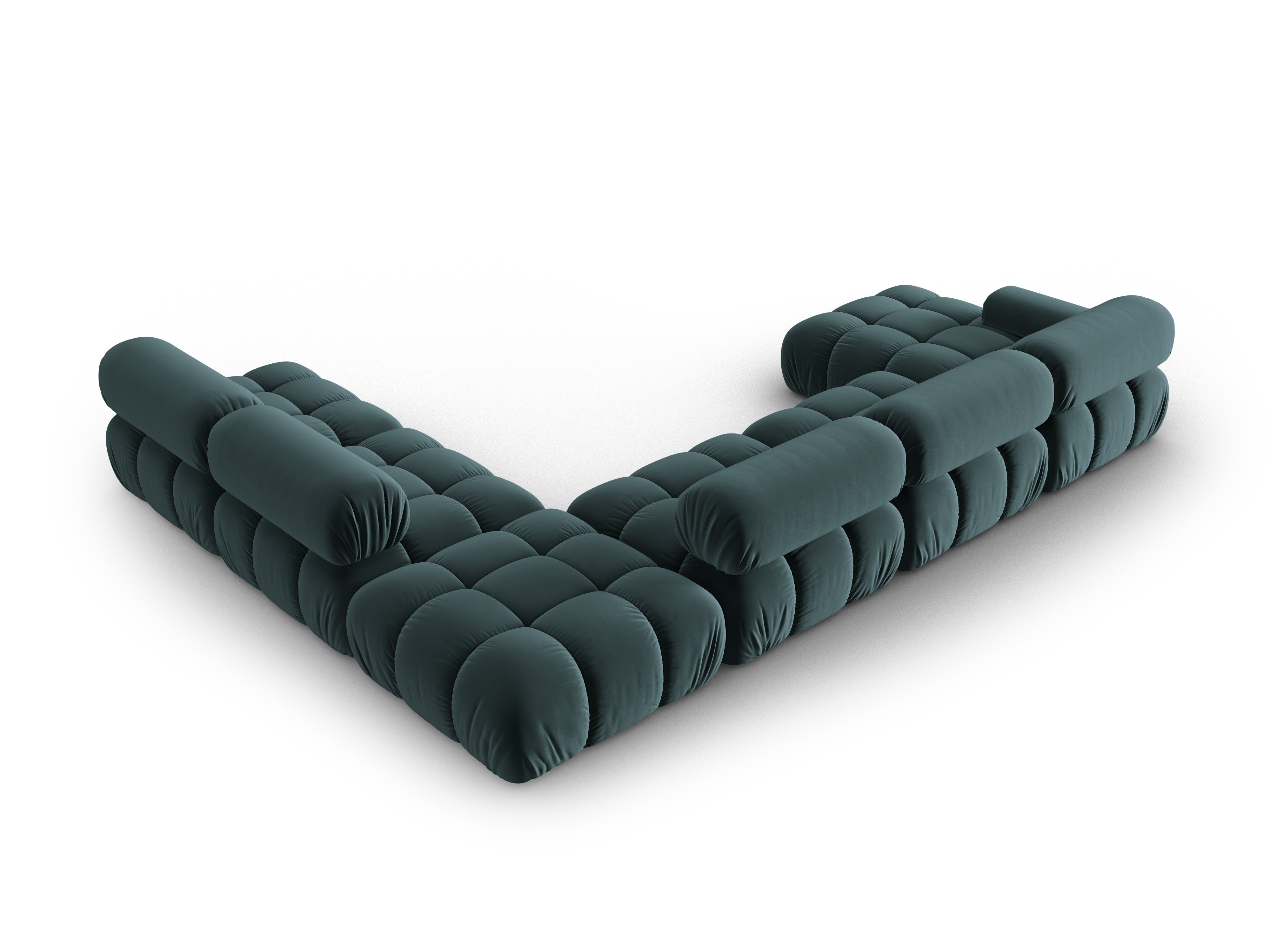 CORTINA Turquoise Right-Hand Velvet Panoramic Corner Sofa