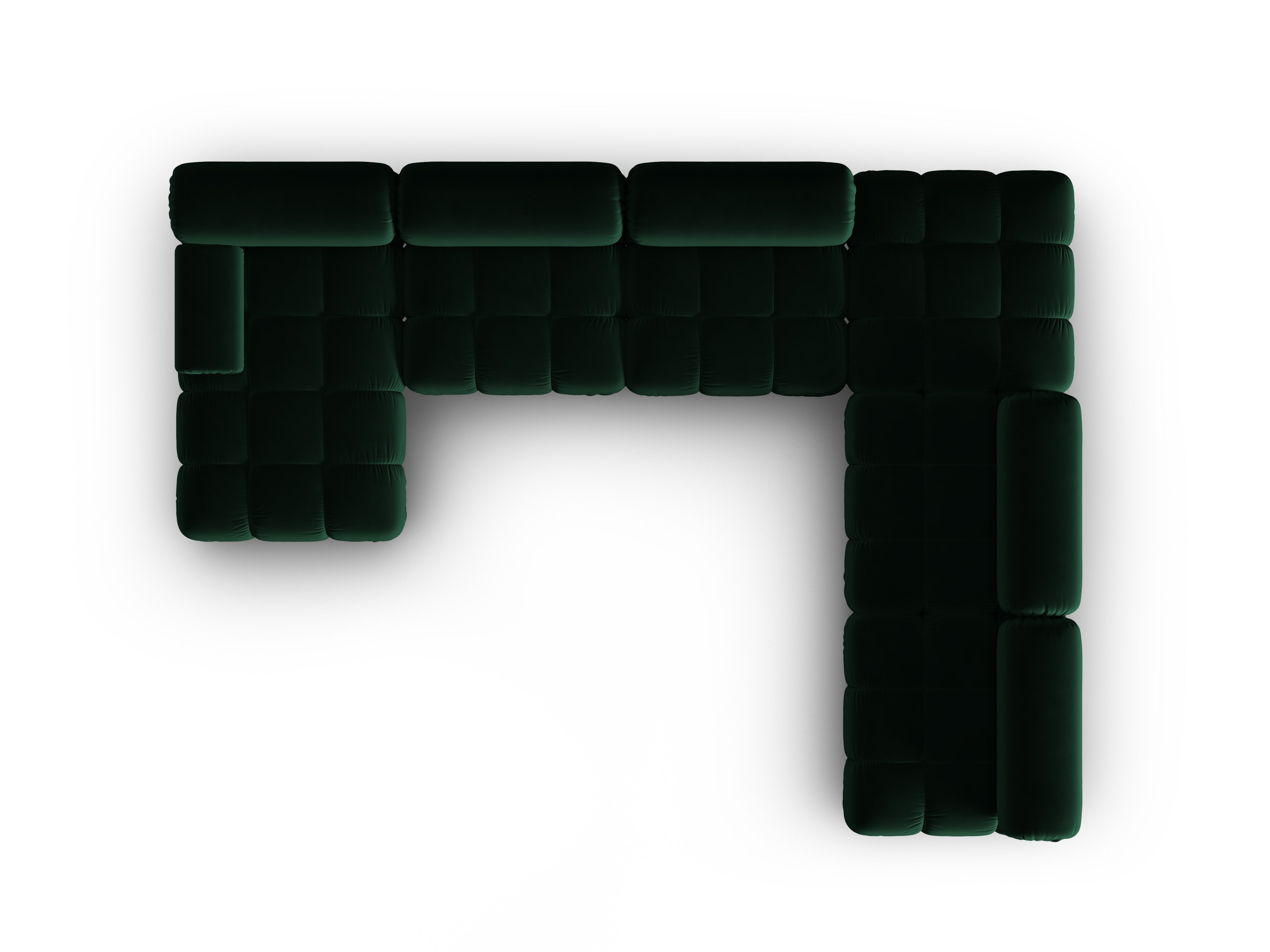 CORTINA Right-Hand Velvet Panoramic Corner Sofa in Bottle Green