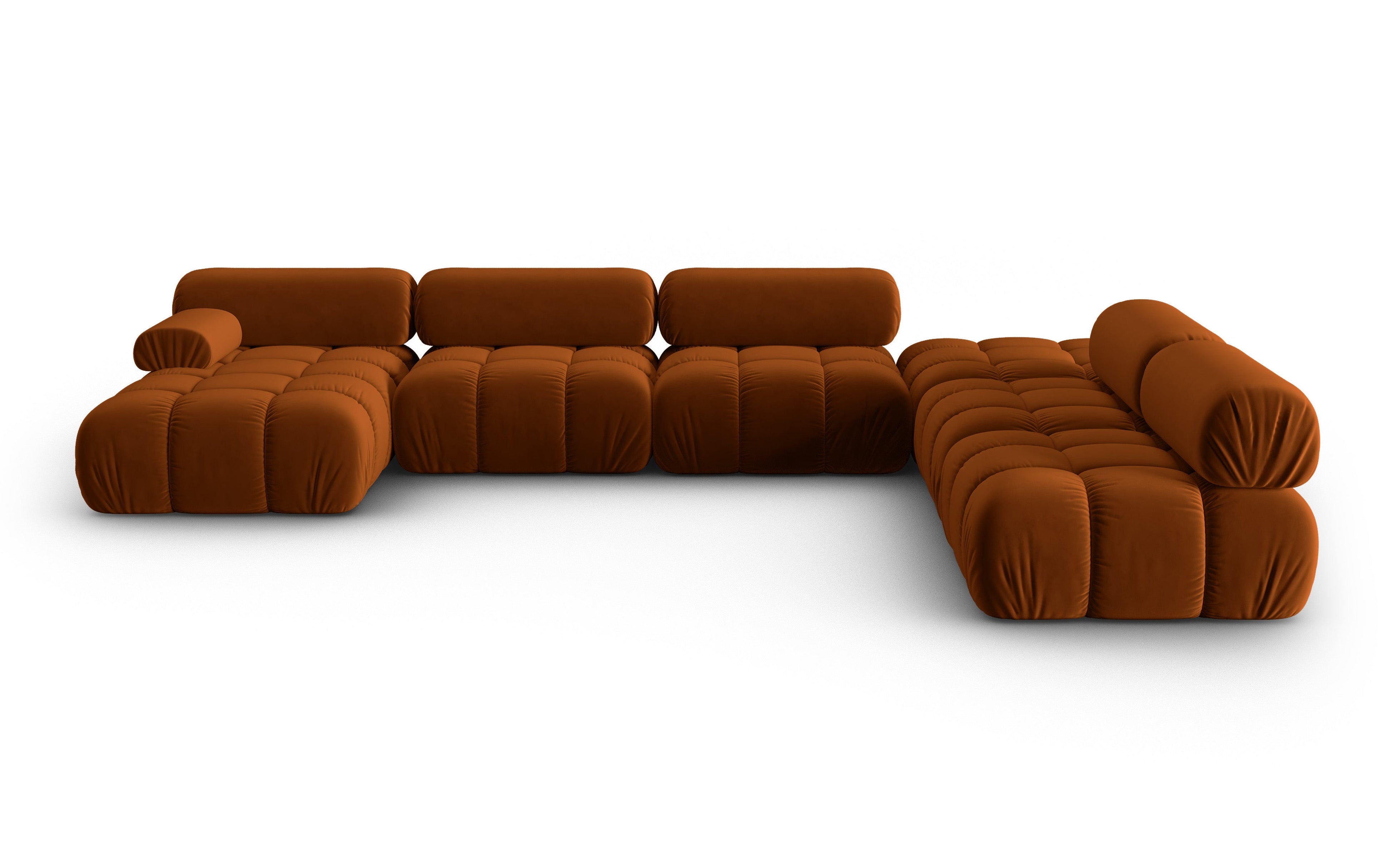 CORTINA Brick Right-Hand Velvet Panoramic Corner Sofa