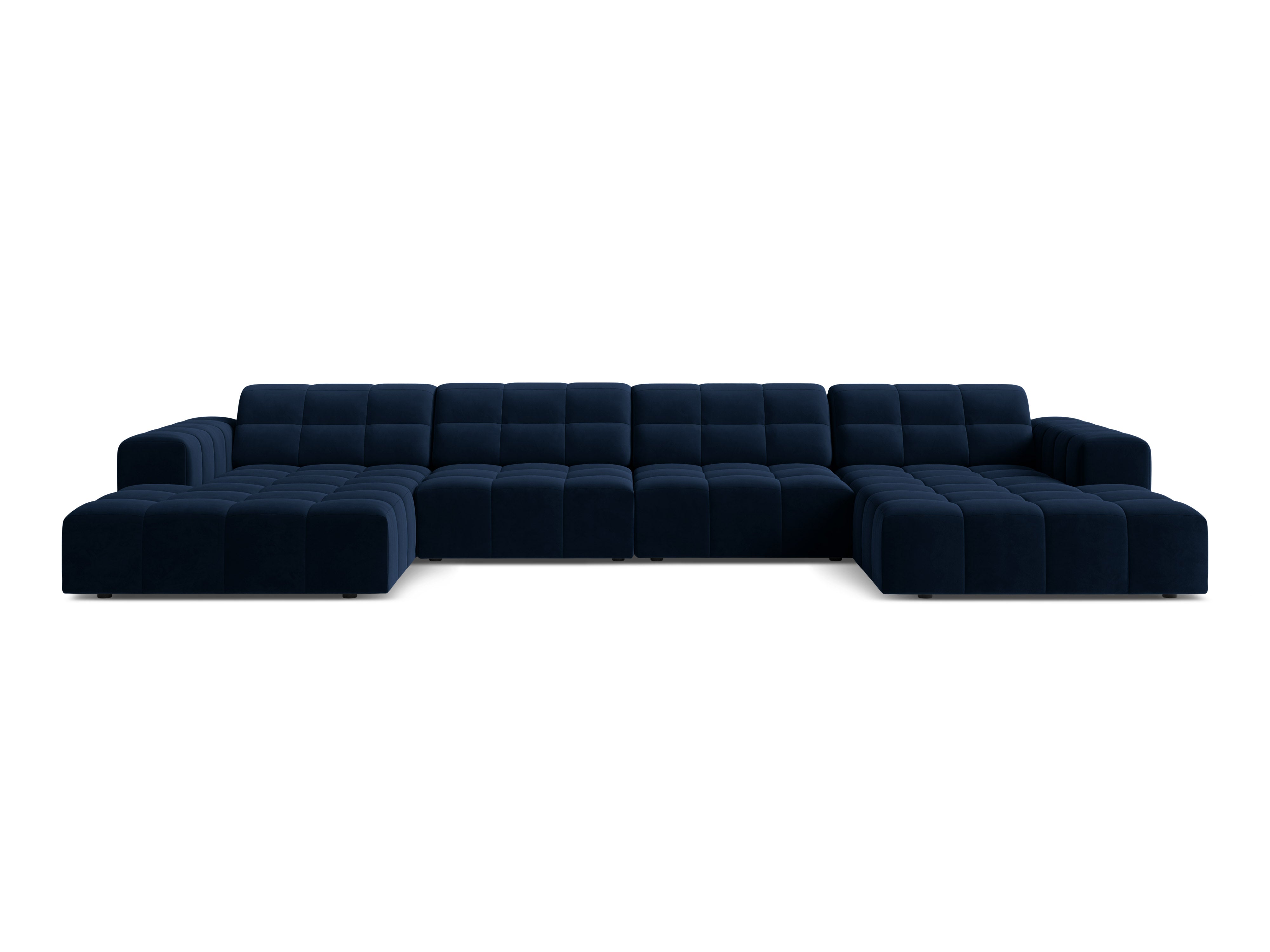 Sofa panoramiczna aksamitna 6-osobowa CHICAGO granat królewski