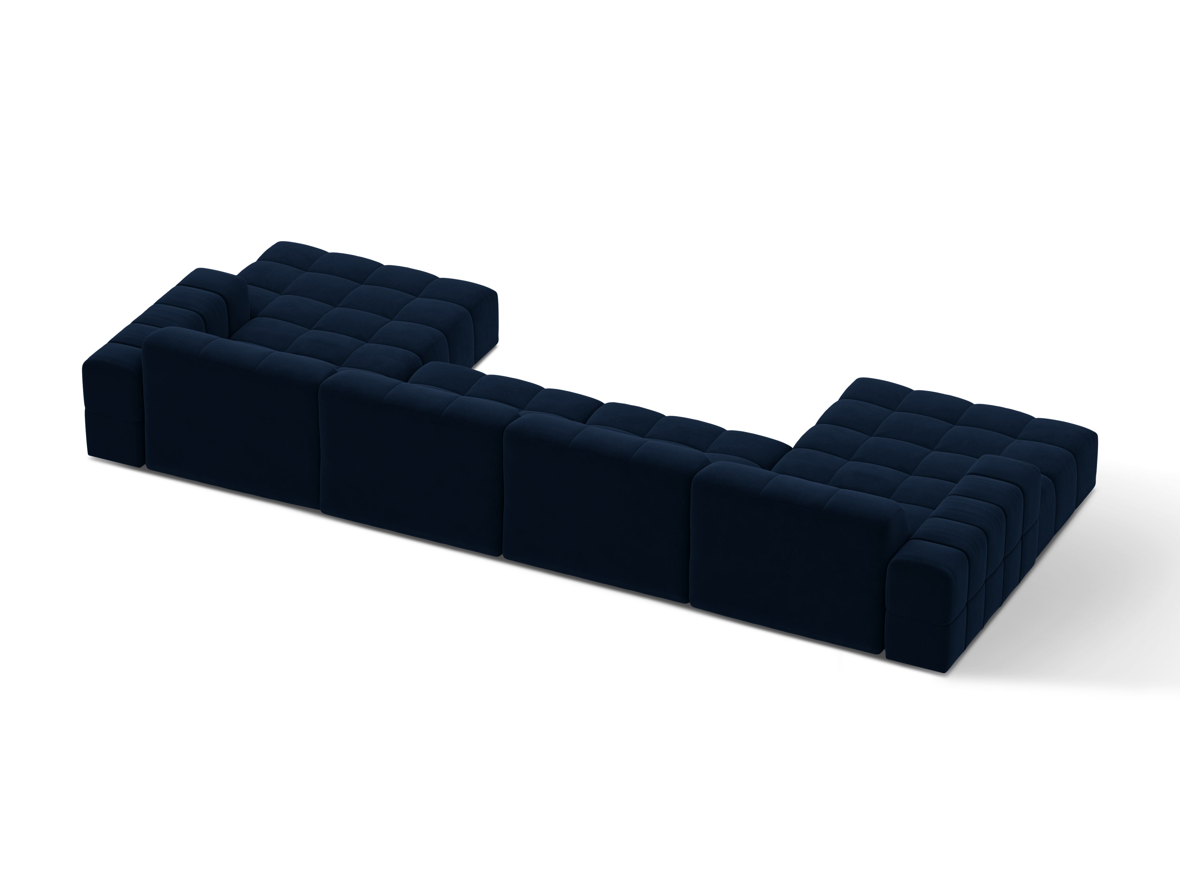Sofa panoramiczna aksamitna 6-osobowa CHICAGO granat królewski