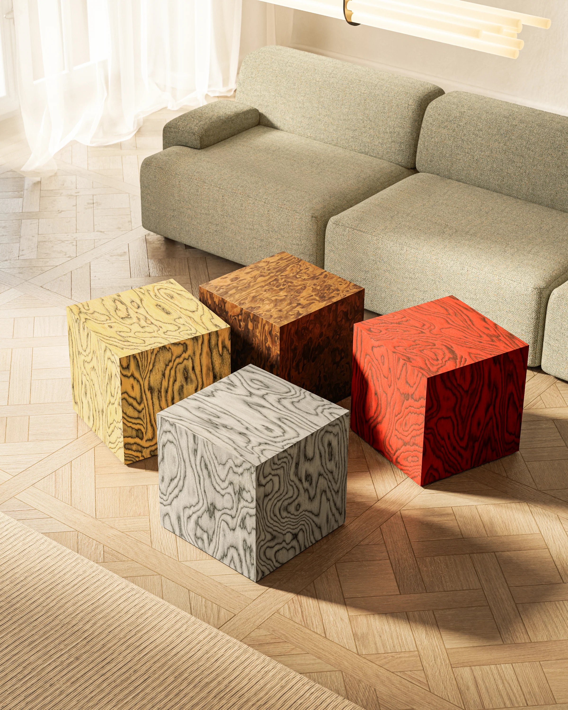 Stolik pomocniczy CUBE California Burl